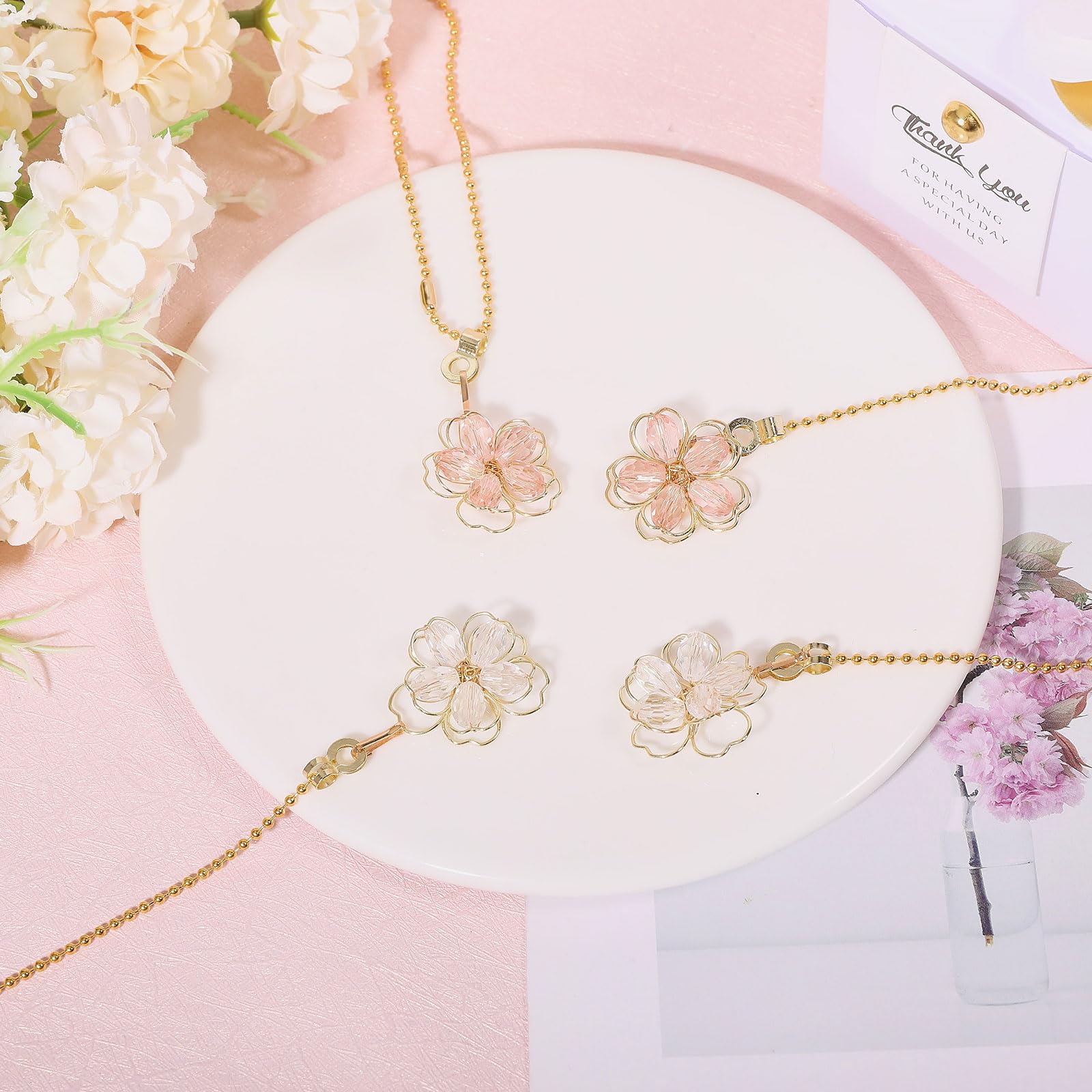 GLOBLELAND 4-Pack Decorative Flower Ceiling Fan Pull Chains - Alloy Glass Light Pull Extenders with Connectors for Ceiling Fans & Lights | Perfect for Bedroom, Living Room & Home Decor