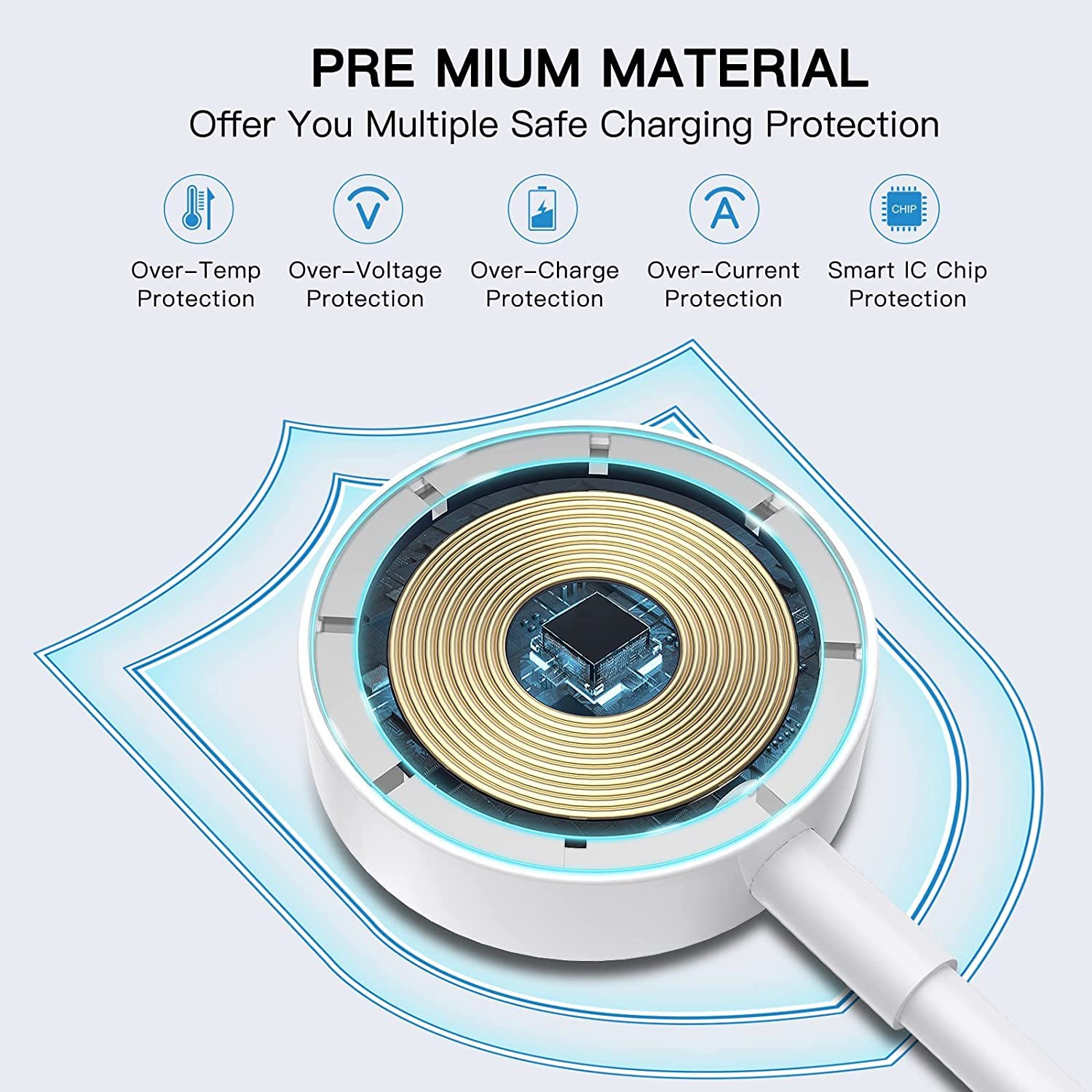 Upgraded Magnetic Wireless Charger for Apple Watch - Fast Charging Cable Compatible with Apple Watch Series SE/8/7/6/5/4/3/2/1 - Portable Charger for Travel, Home & Office Use