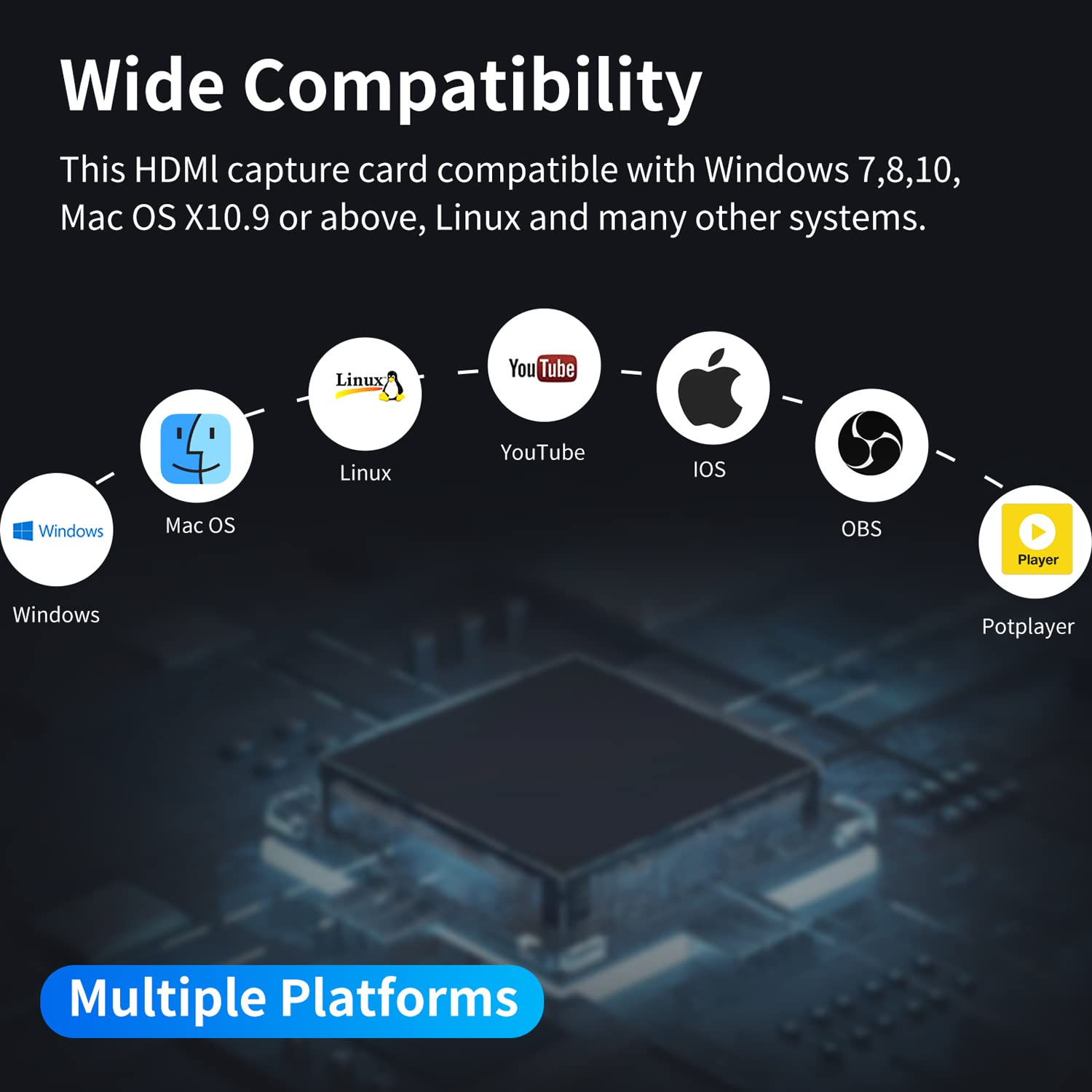 King Ma 4K HDMI to USB 3.0 Game Capture Card - HD Video Audio Recorder for Nintendo Switch, PS4, PS5, Xbox Series X|S - Perfect for Live Streaming on TikTok, YouTube & Game Recording