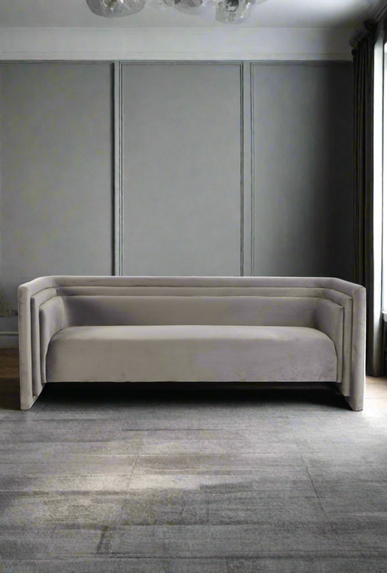Modern Quadra Gray Sofa - Contemporary Sectional Couch for Living Room, Lounge & Office - Stylish & Comfortable Home Furniture for Relaxing & Entertaining