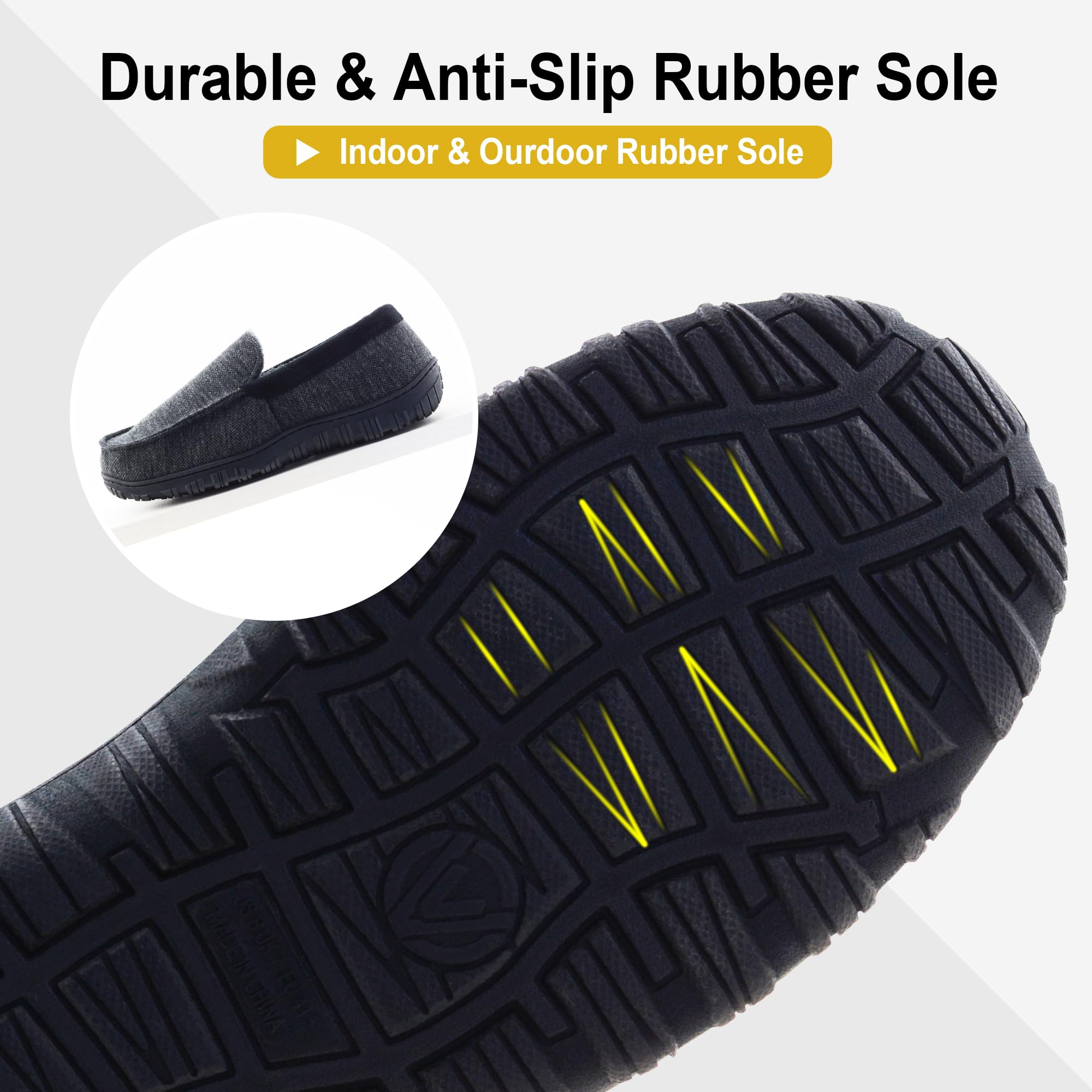 Men's Comfortable Indoor Outdoor House Slippers - Soft & Supportive Home Shoes for Relaxing, Lounging & Quick Outdoor Errands