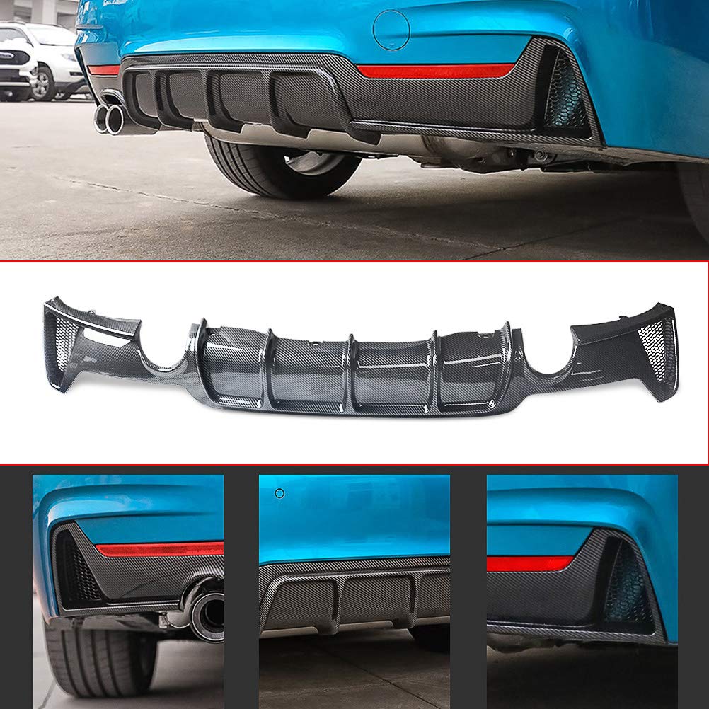 NINTE Rear Diffuser for 2014-2020 BMW 4 Series F32 F33 F36 - M Performance Style ABS Plastic with Carbon Fiber Coating | Lower Bumper Lip Spoiler | Enhances Aerodynamics & Sporty Look for Street & Track Racing