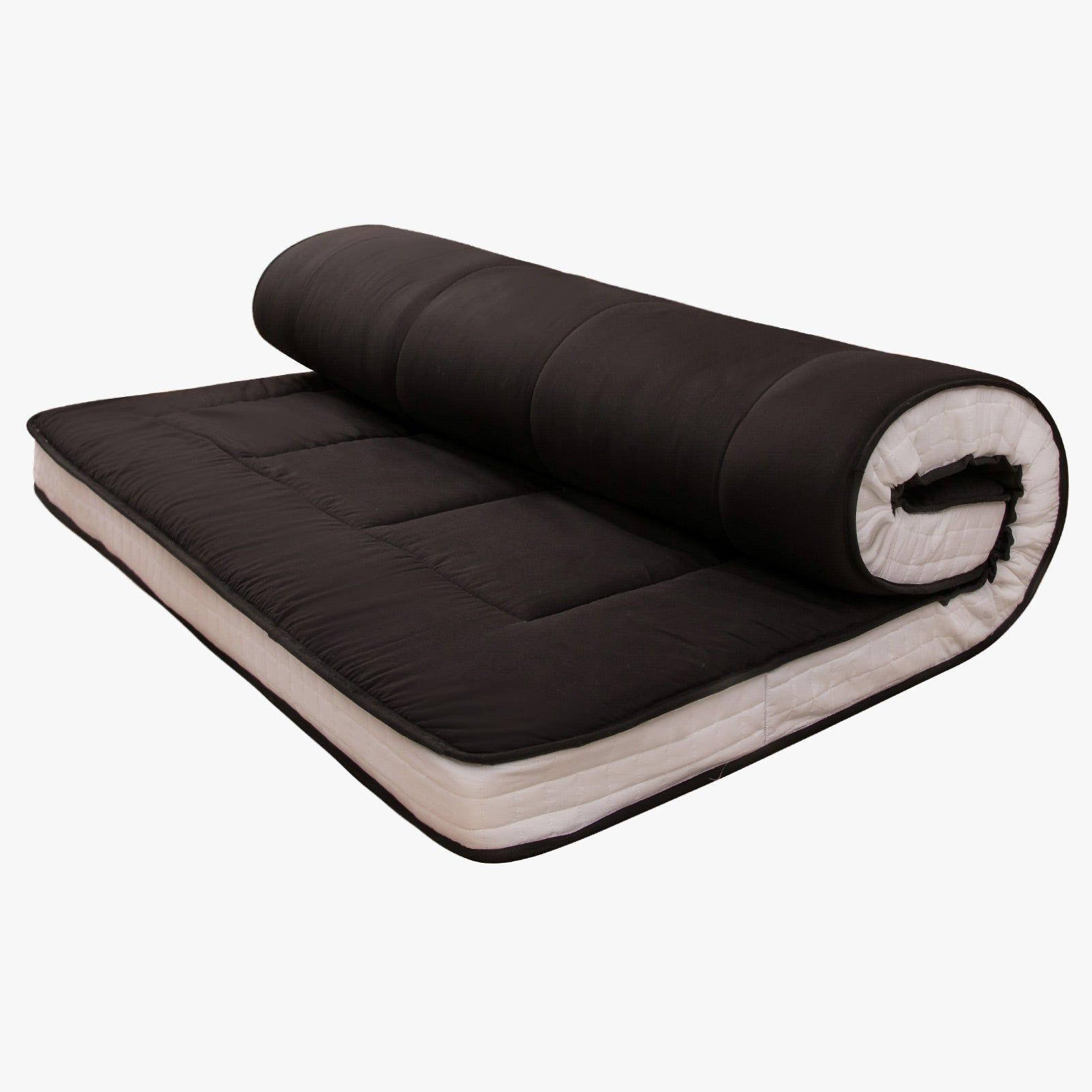 MAXYOYO Padded Japanese Floor Mattress - Black Foldable Roll Up Futon for Bedroom, Guest Room & Travel | Comfortable Floor Sleeping Mat for Adults & Kids