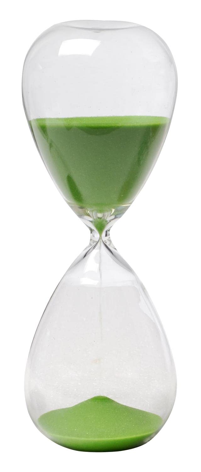 8 Inch Lime Hourglass Sand Timer - 30 Minute Countdown for Board Games, Classroom, Kitchen & Meditation | Durable Glass & Wood Design