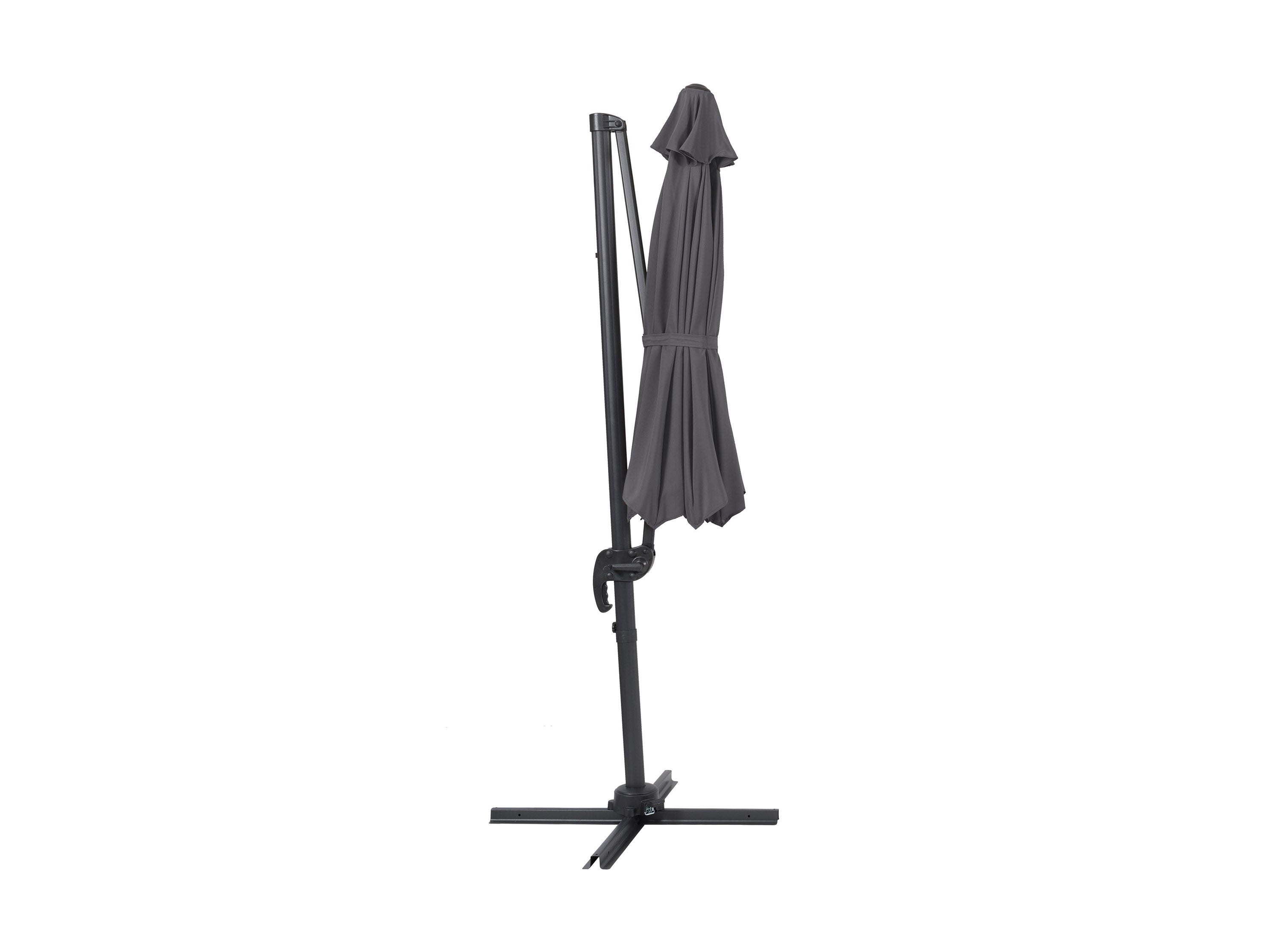 9.5ft Offset Patio Umbrella - 360 Degree Rotation Cantilever Outdoor Umbrella in Grey | Perfect for Poolside, Backyard, Deck, and Garden Shade