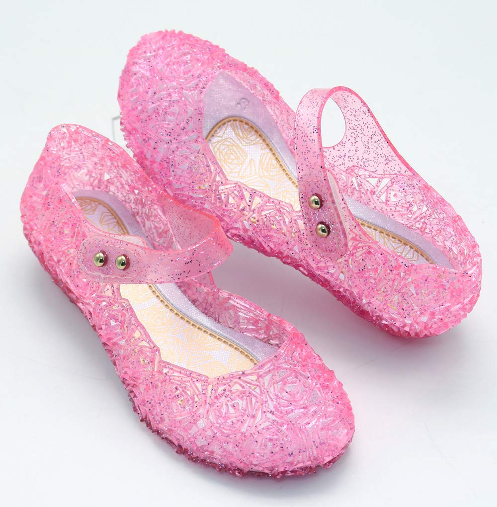 **YouKD Girls Princess Cosplay Shoes - Sparkly Jelly Sandals for Dress Up & Costume Play | Perfect for Halloween, Birthday Parties & Themed Events**