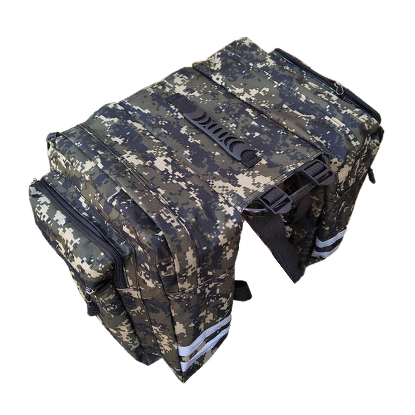 Waterproof Bike Pannier Bag - Double Rear Seat Saddle Trunk Bag for Cycling Commuting & Touring | 20L Capacity, Durable Camouflage Green Design | Perfect for Urban Commute, Mountain Biking & Long-Distance Travel