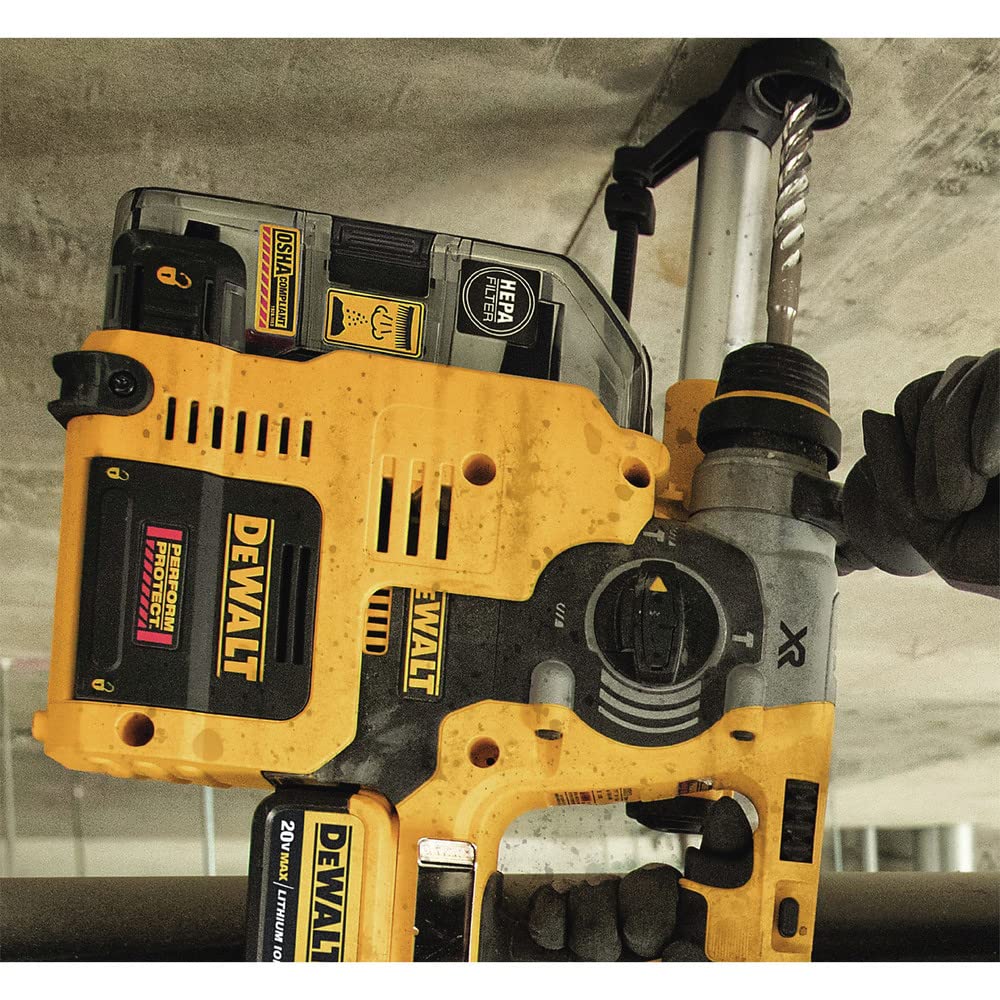 DEWALT DWH303DH Onboard Rotary Hammer Dust Extractor - Compatible with 1-Inch SDS Plus Hammers | Efficient Dust Collection for Concrete Drilling & Construction Sites