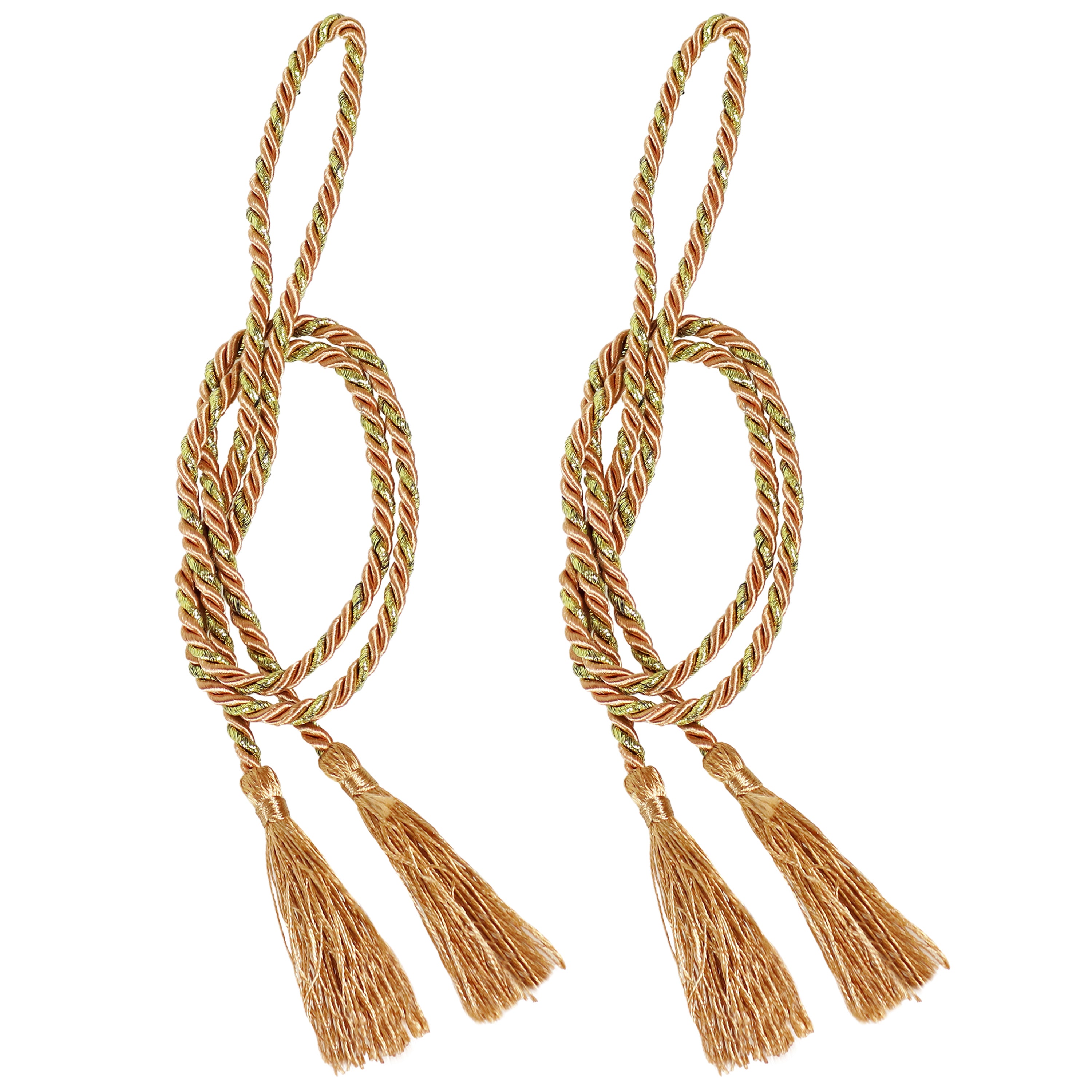 Sunnydaze Decorative Rope Curtain Tiebacks with Tassels - Indoor Outdoor Window Drapery Holdbacks for Living Room, Bedroom, Patio