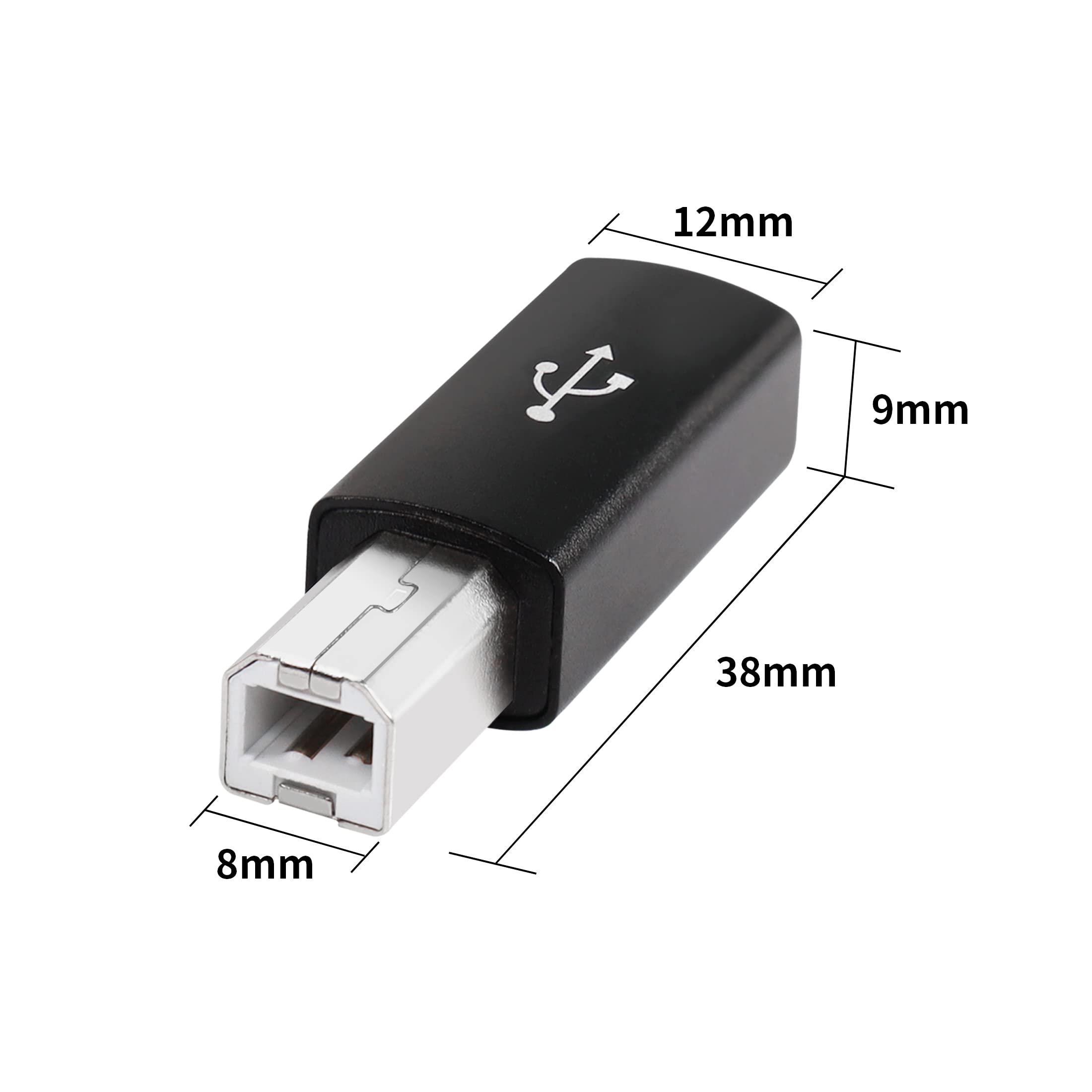 YACSEJAO USB C to USB B Adapter 4-Pack - USB C Female to Printer Male Converter - Compatible with MIDI, Printers, Electric Piano & Synthesizers - Perfect for Music Production & Office Printing Setup