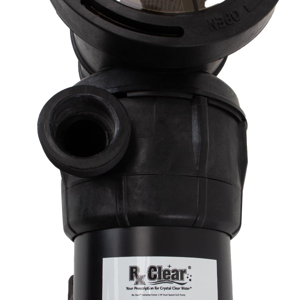 Rx Clear Extreme Force High Performance 1.5 HP Dual Speed Pool Pump for Above Ground Swimming Pools | 115V 9 Amps | Energy Efficient | 6-Foot Cord Included | Perfect for Backyard Pool Maintenance & Water Circulation