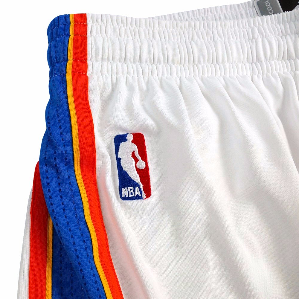 Adidas Oklahoma City Thunder NBA Authentic On-Court Climacool Men's Basketball Shorts - White - Breathable Performance Shorts for Basketball Games & Casual Wear
