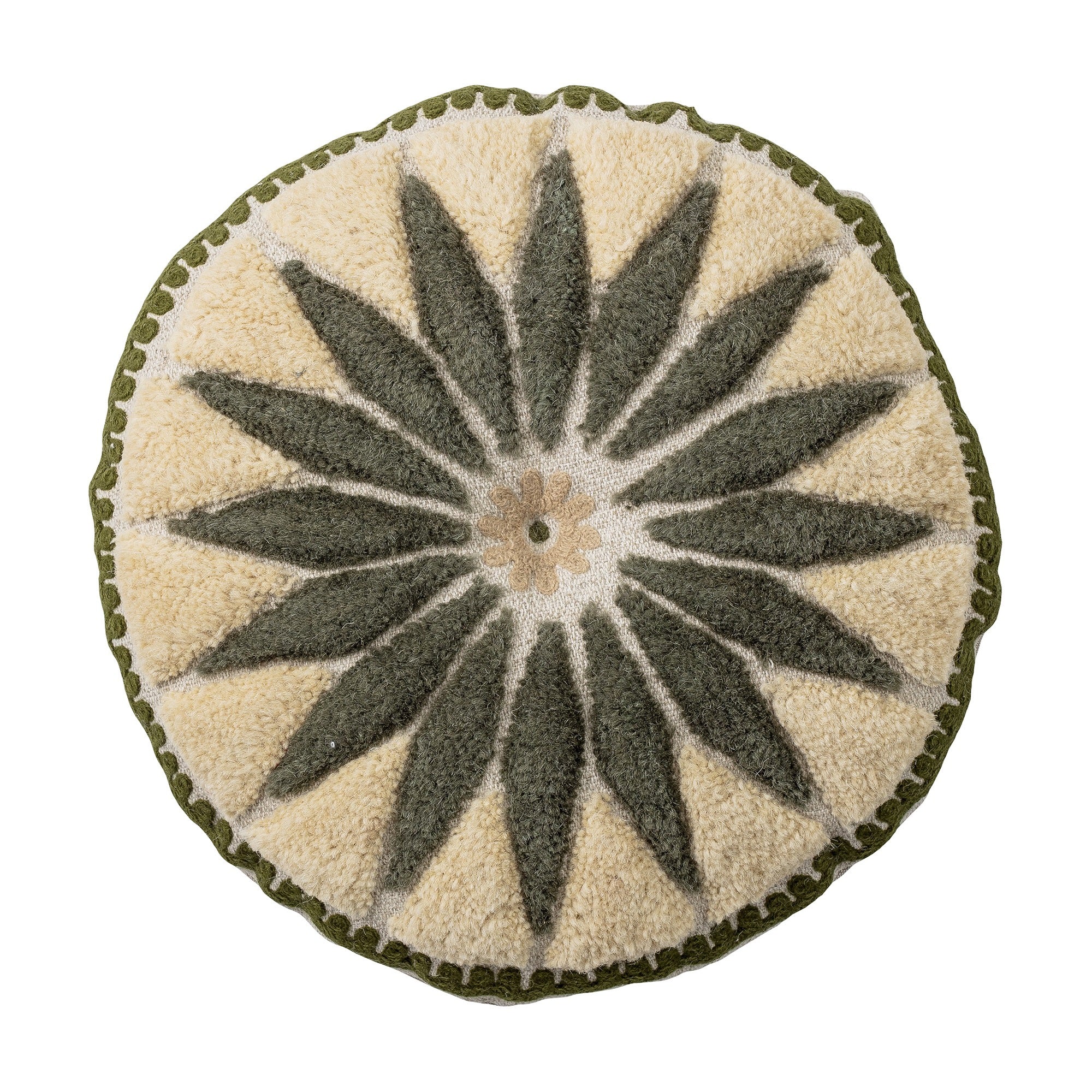 Bloomingville Soft Wool Cushion Cover - Green Decorative Pillow for Sofa, Bed & Living Room - Cozy Home Decor Accent