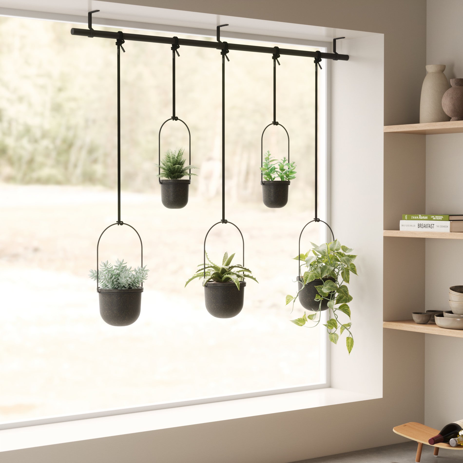 Triflora Hanging Planters Set of 5 - Small Indoor Flower Pots for Home Decor, Perfect for Windowsills, Balconies, and Office Spaces