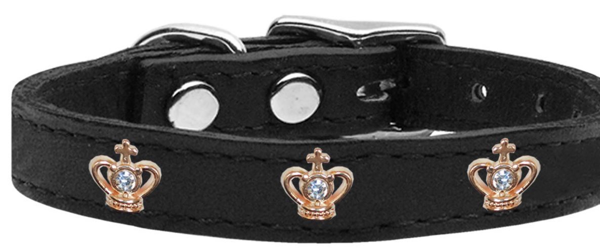 Sparkling Jeweled Crown Dog Collar - Elegant Black Rhinestone Pet Collar for Small & Medium Dogs | Perfect for Parties, Weddings & Special Occasions