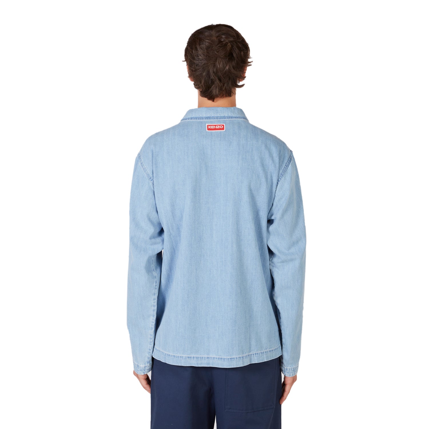 Stone Bleached Overshirt Blue Denim Jacket for Men - Casual Streetwear Shirt for Spring & Fall Layering | Perfect for Outdoor Activities, Travel and Daily Wear