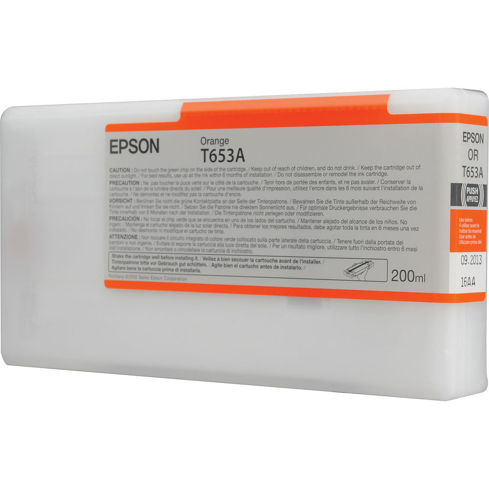 Epson T653A 4900 Ultrachrome Ink HDR 200ml Orange - High-Quality Printer Ink for Professional Photo Printing, Graphic Design & Fine Art Reproduction