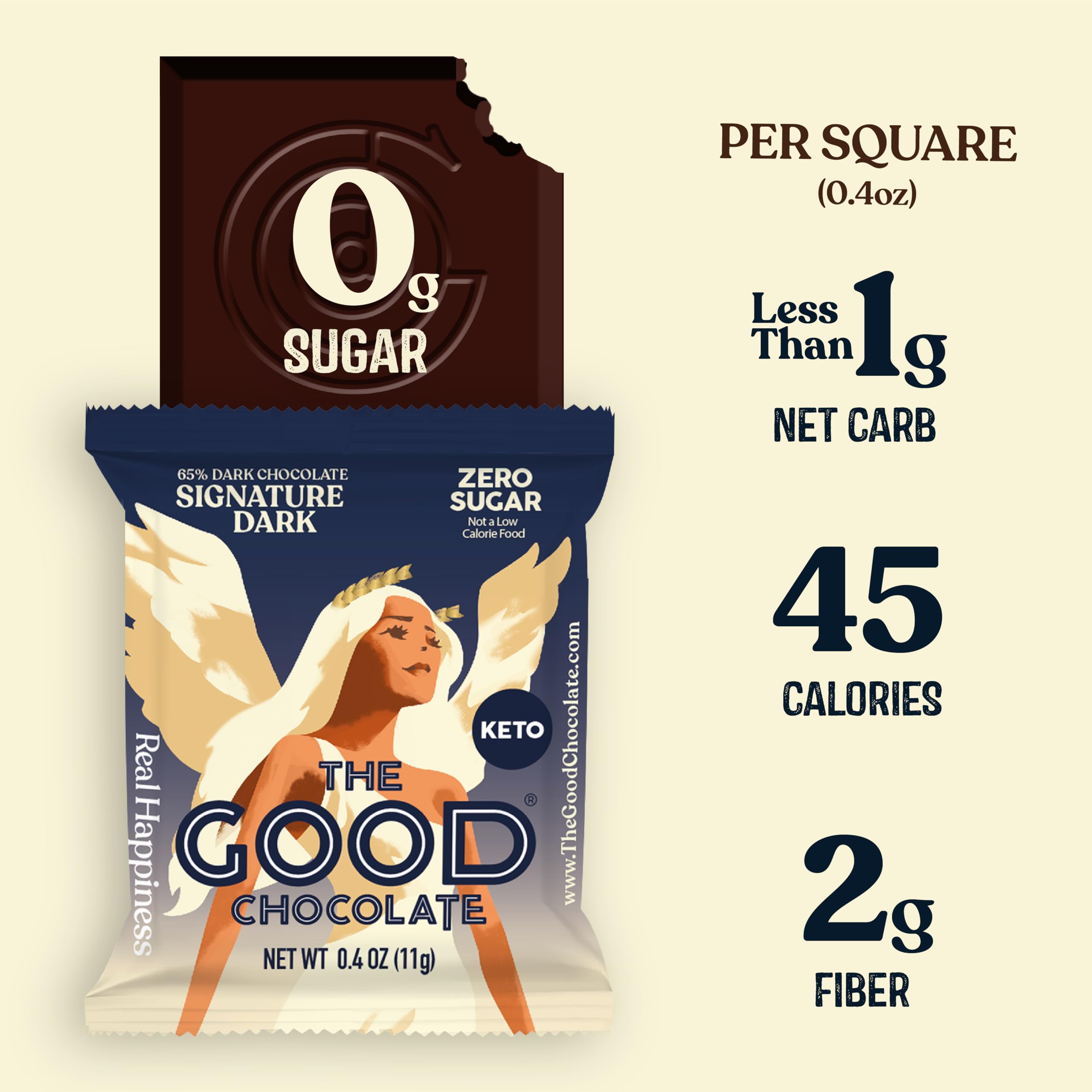 The Good Chocolate - Keto Dark Chocolate Squares | Zero Sugar, Low Carb, Vegan Snack | 24-Piece Family Pack | Perfect for Keto Diet, Weight Loss & Healthy Lifestyle