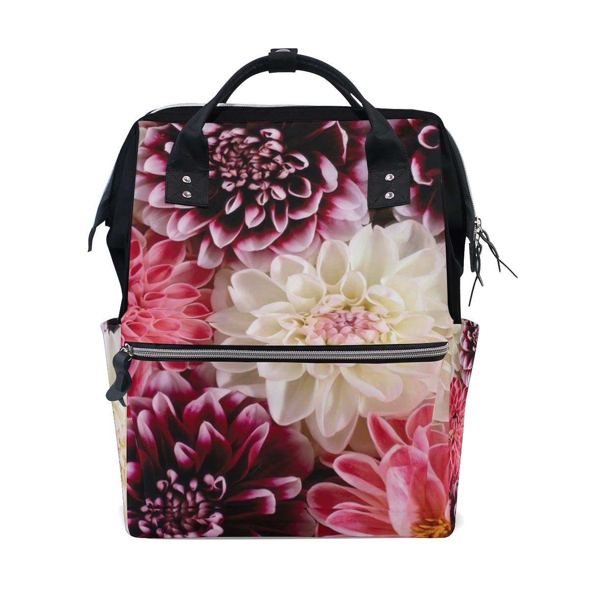 LUNLUMO Waterproof Diaper Bag Backpack - Colorful Dahlia Tie Dye Design, Multi-Functional Travel Bag for Moms | Perfect for Baby Essentials, Daycare, Beach & Family Outings