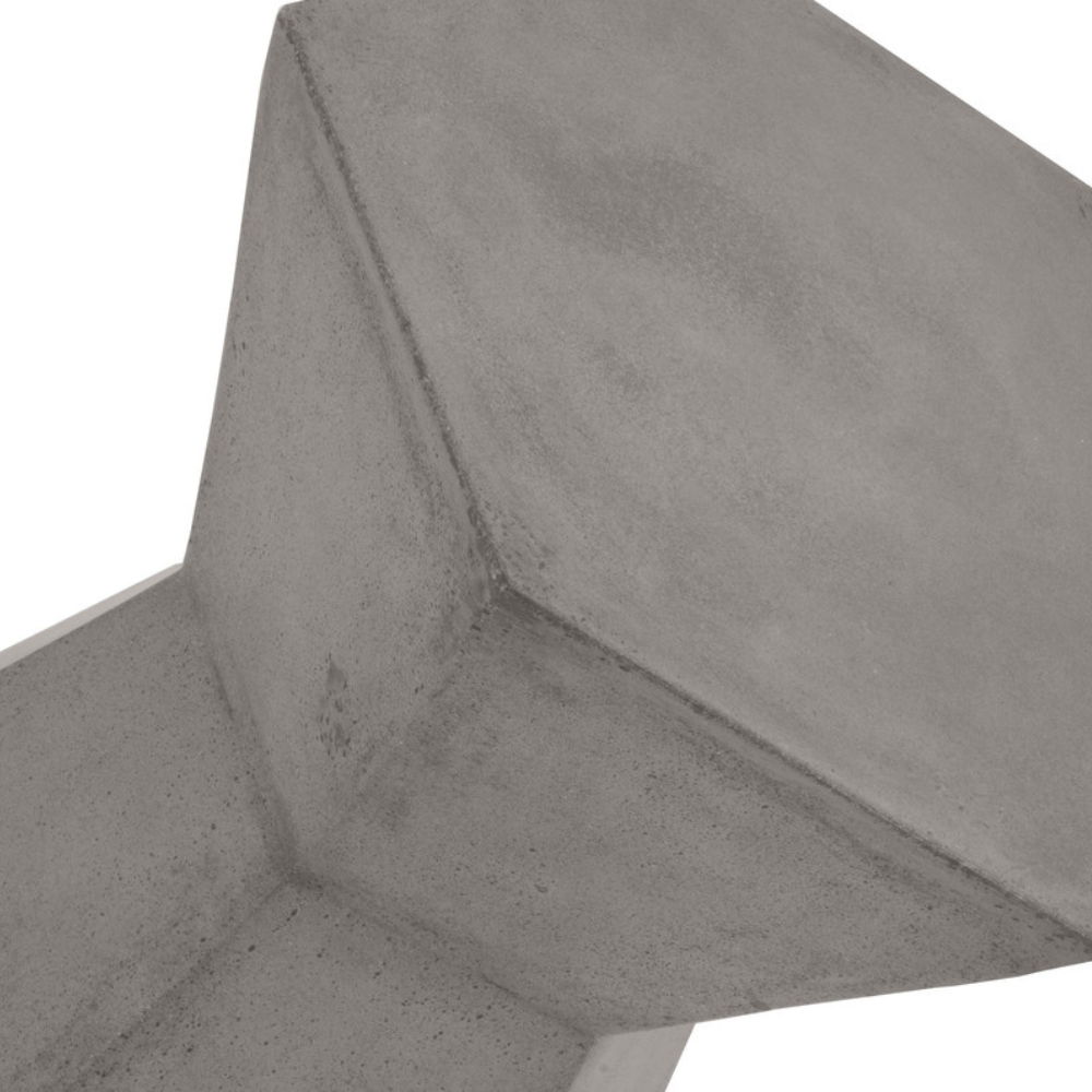 Modern Bento Slate Gray Concrete Outdoor Accent Table - Durable Weather-Resistant Patio Side Table for Garden, Poolside & Balcony Decor