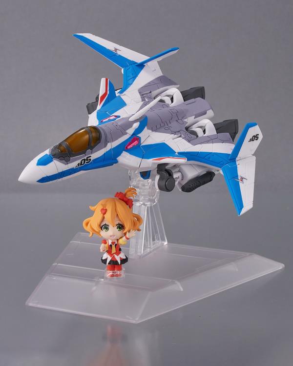 Bandai Tiny Session Macross Frontier VF-31J Siegfried Hayate Immelmann & Freyja Wion Action Figure Set - Anime Collectible for Display & Gifts
