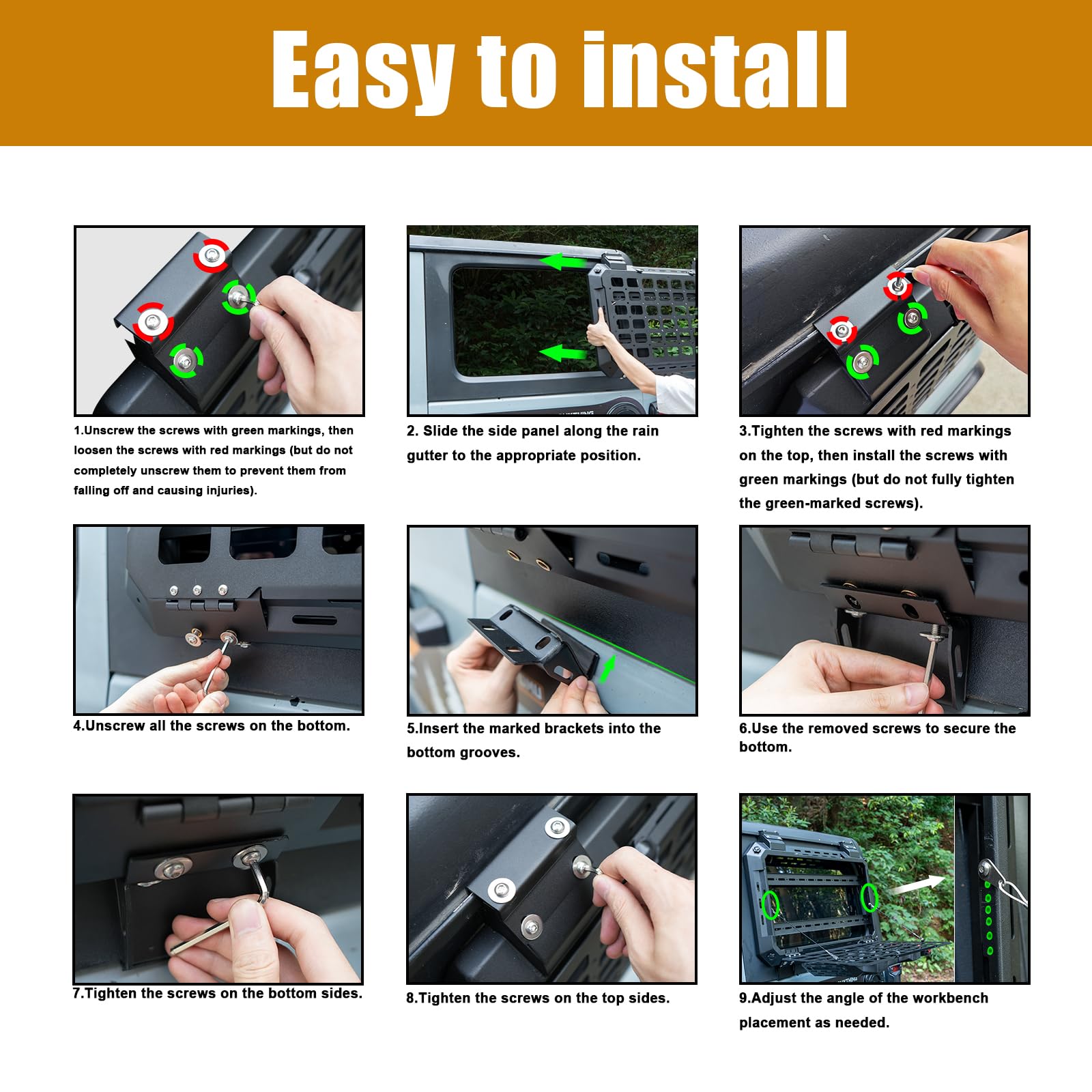 2018-2024 Jeep Wrangler JL/JLU Rear Window Storage Panel Kit - Multifunctional Openable Tactical Modular Platform with MOLLE System for Tools & Accessories (Left/Right Side Installation) - Perfect for Off-Road Adventures & Camping Gear Organization