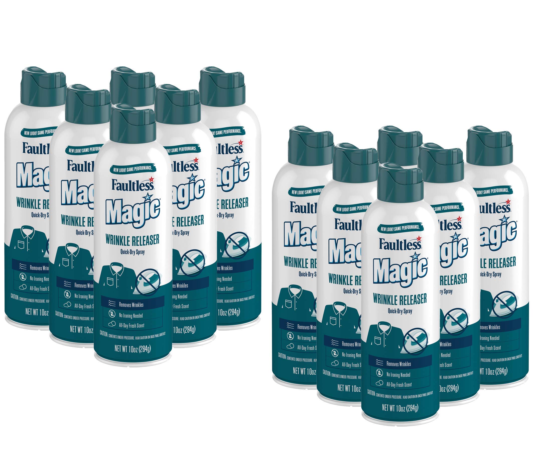 Magic Wrinkle Releaser Spray (12 Pack) - No Ironing Needed, Travel-Friendly Fabric Refresher & Static Remover with Fresh Scent - Perfect for Travel, Business Trips, and Busy Lifestyles