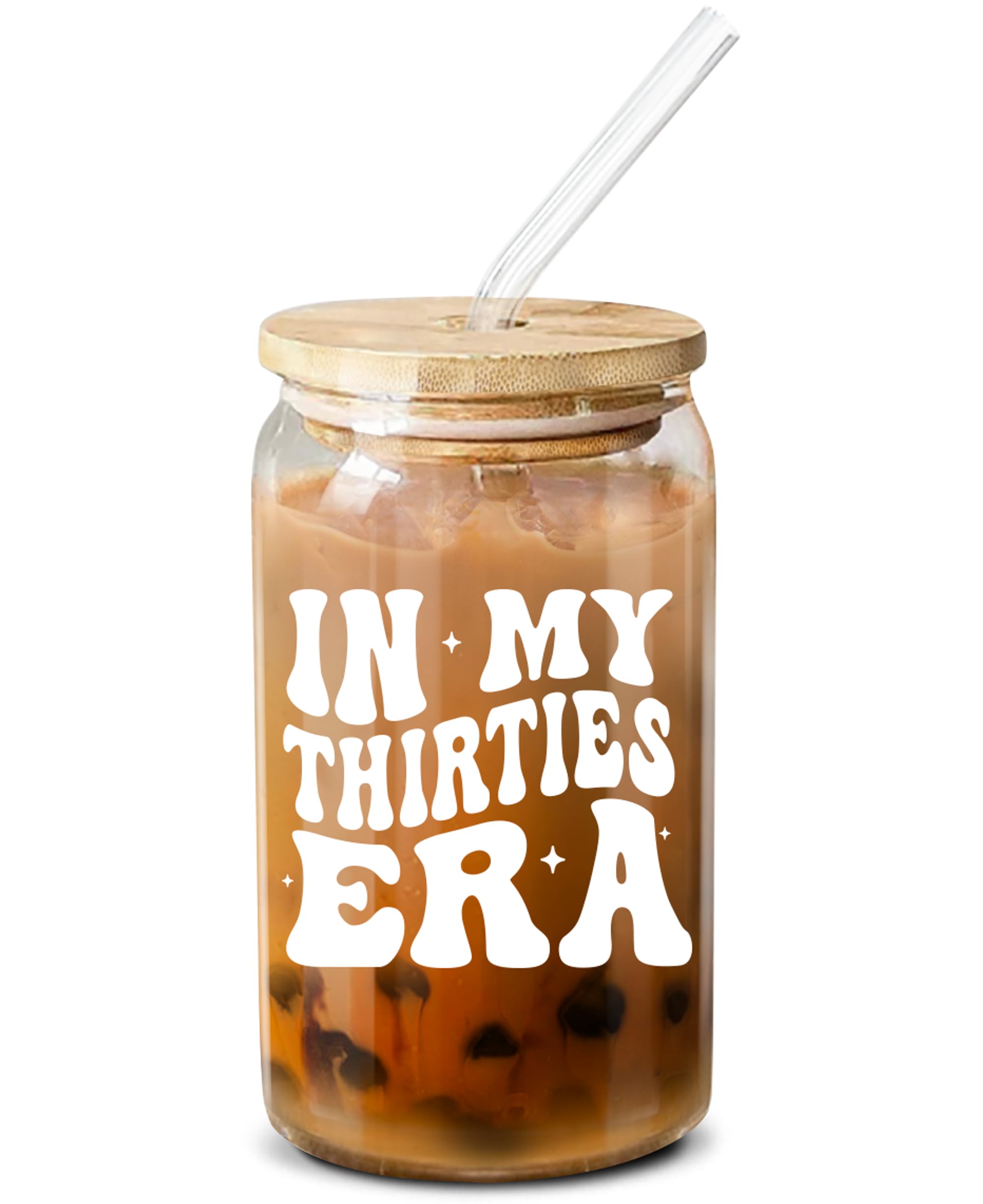 30th Birthday Gifts for Women - Elegant 16oz Coffee Glass with 'In My Thirties' Design - Perfect Gift for Her, Sister, Mom, Daughter & Best Friend - Ideal for Birthday Celebrations, Home Decor & Daily Coffee Use
