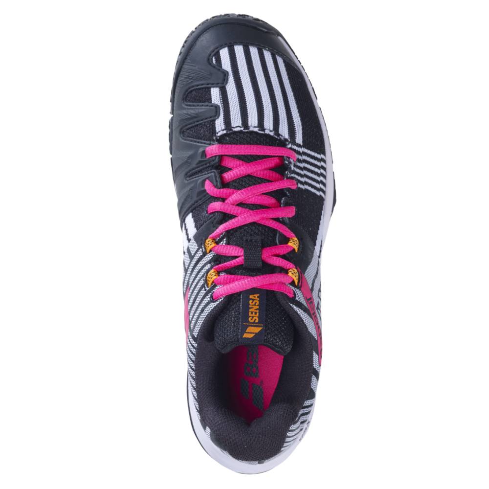 Babolat Sensa Women's Padel Shoes - Lightweight Tennis Shoes for Women with Cushioning & Grip - Black/Pink - Perfect for Padel, Tennis & Court Sports