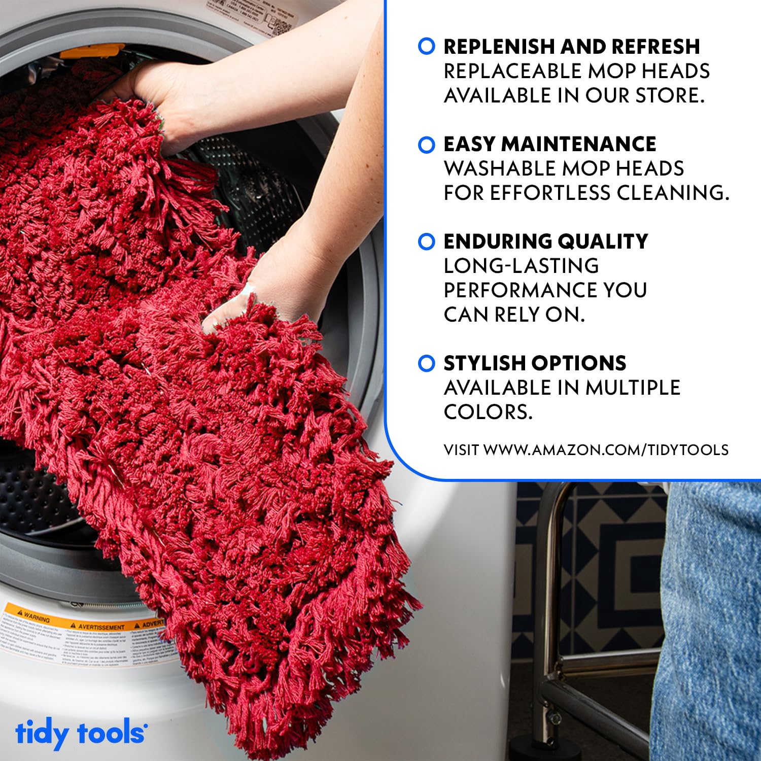 36 Inch Red Dust Mop with Wood Handle & 2 Refills - Heavy Duty Floor Cleaning Kit for Hardwood, Tile & Laminate Floors - Home & Commercial Use