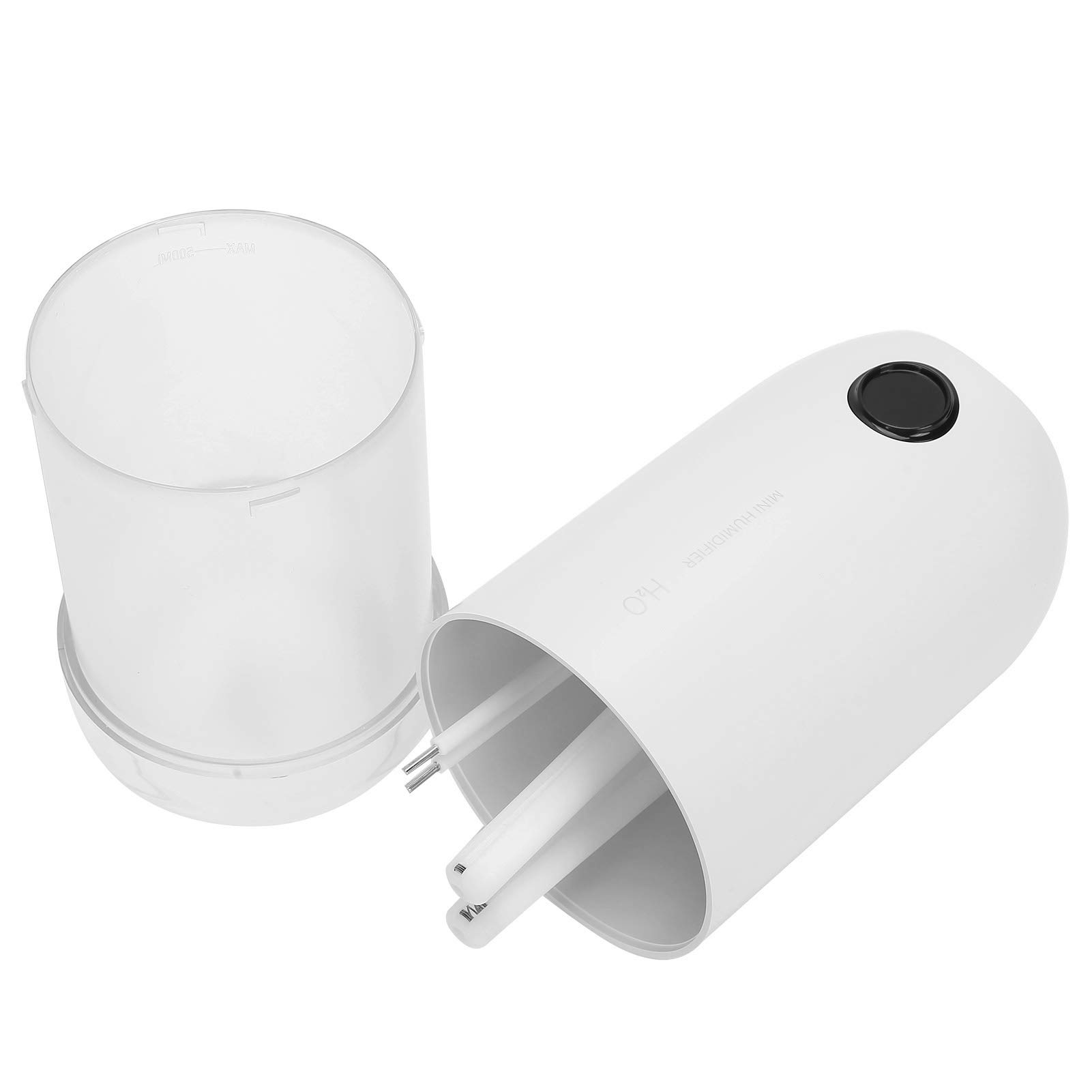 500ml Mini USB Rechargeable Humidifier - Portable Air Humidifier with Night Light for Home, Office, Bedroom & Car | White Cool Mist Fog Maker for Dry Air Relief, Baby Nursery & Travel Use