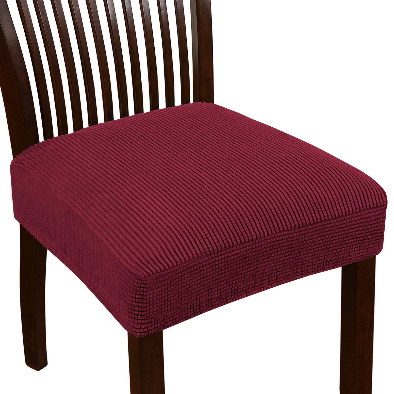 Turquoise Stretch Dining Chair Covers Set of 4 - Washable & Removable Kitchen Chair Slipcovers, Burgundy Seat Protectors for Dining Room & Home Decor | Perfect for Everyday Use, Family Gatherings & Dinner Parties