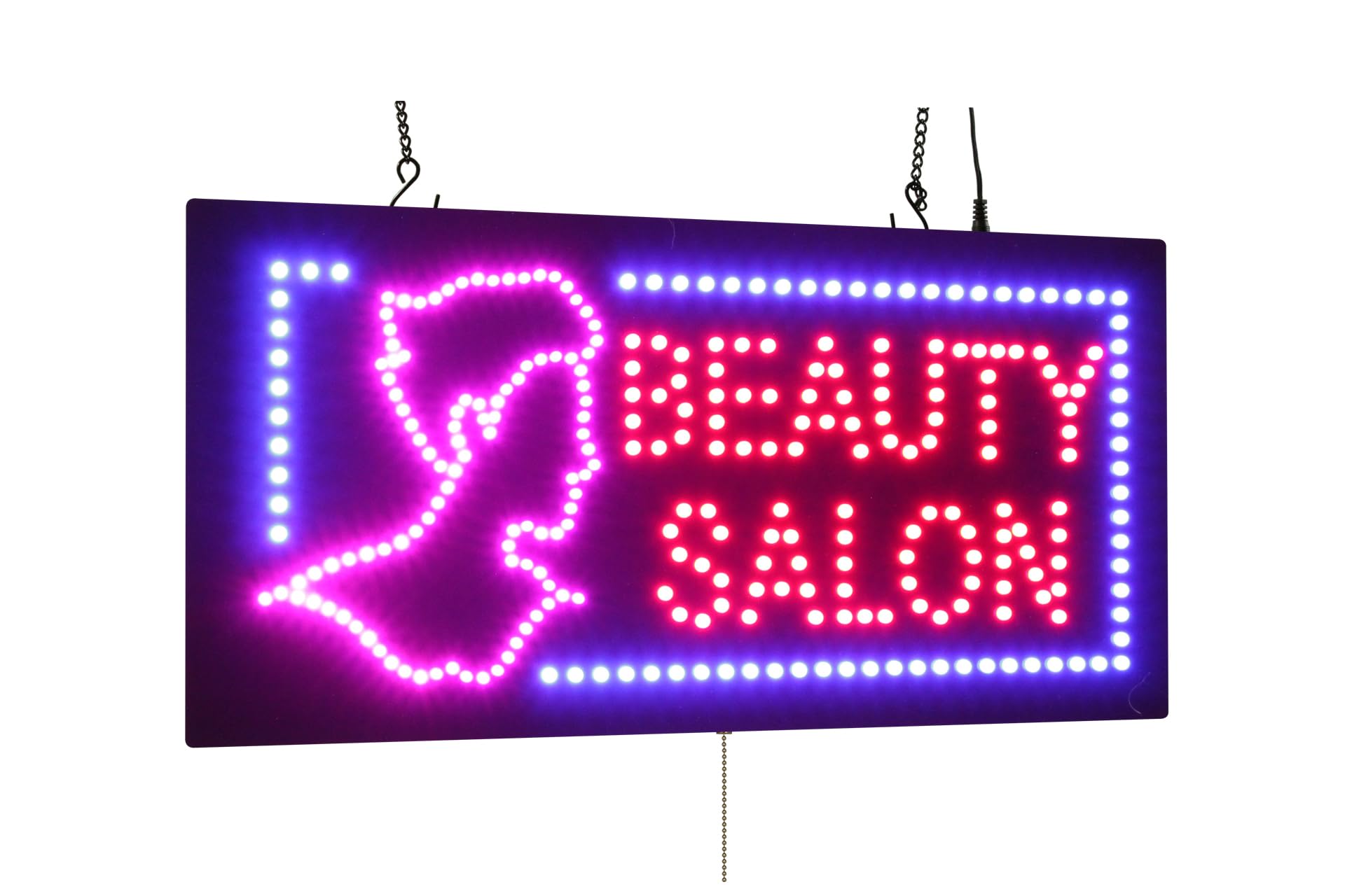 TOPKING 24x12 Inch Beauty Salon LED Open Sign - Bright 60x30cm Salon Signage for Grand Opening, Business Display & Gift (Perfect for Storefronts, Barber Shops & Hair Salons)