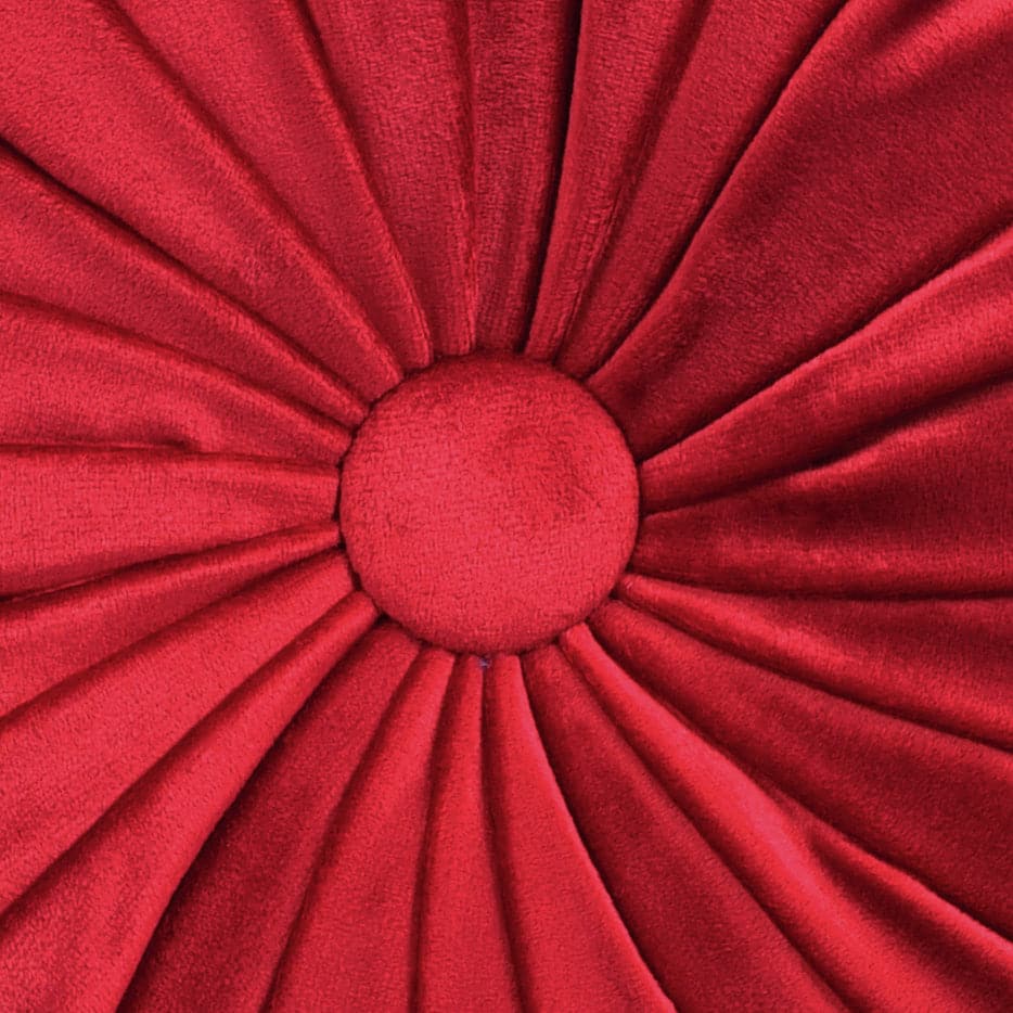 Round Pleated Soft Velvet Throw Pillow - Elegant Home Decor for Sofa, Bed & Couch - Cozy Accent Pillow for Living Room, Bedroom & Nursery