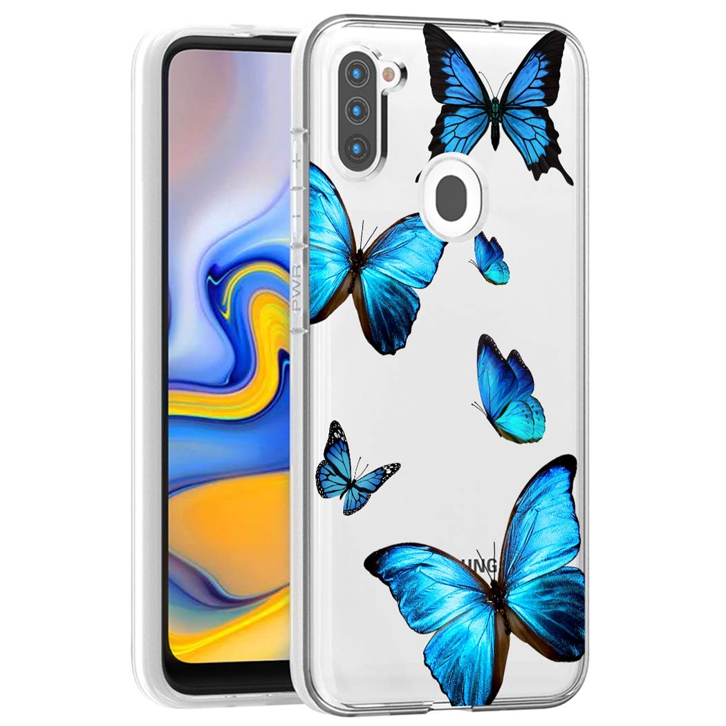 Samsung Galaxy A11 Case - Clear Soft TPU Shockproof Protective Phone Cover for Women & Girls (Butterfly Design) | Slim Fit, Anti-Scratch & Durable Protection for Everyday Use, Work & Travel