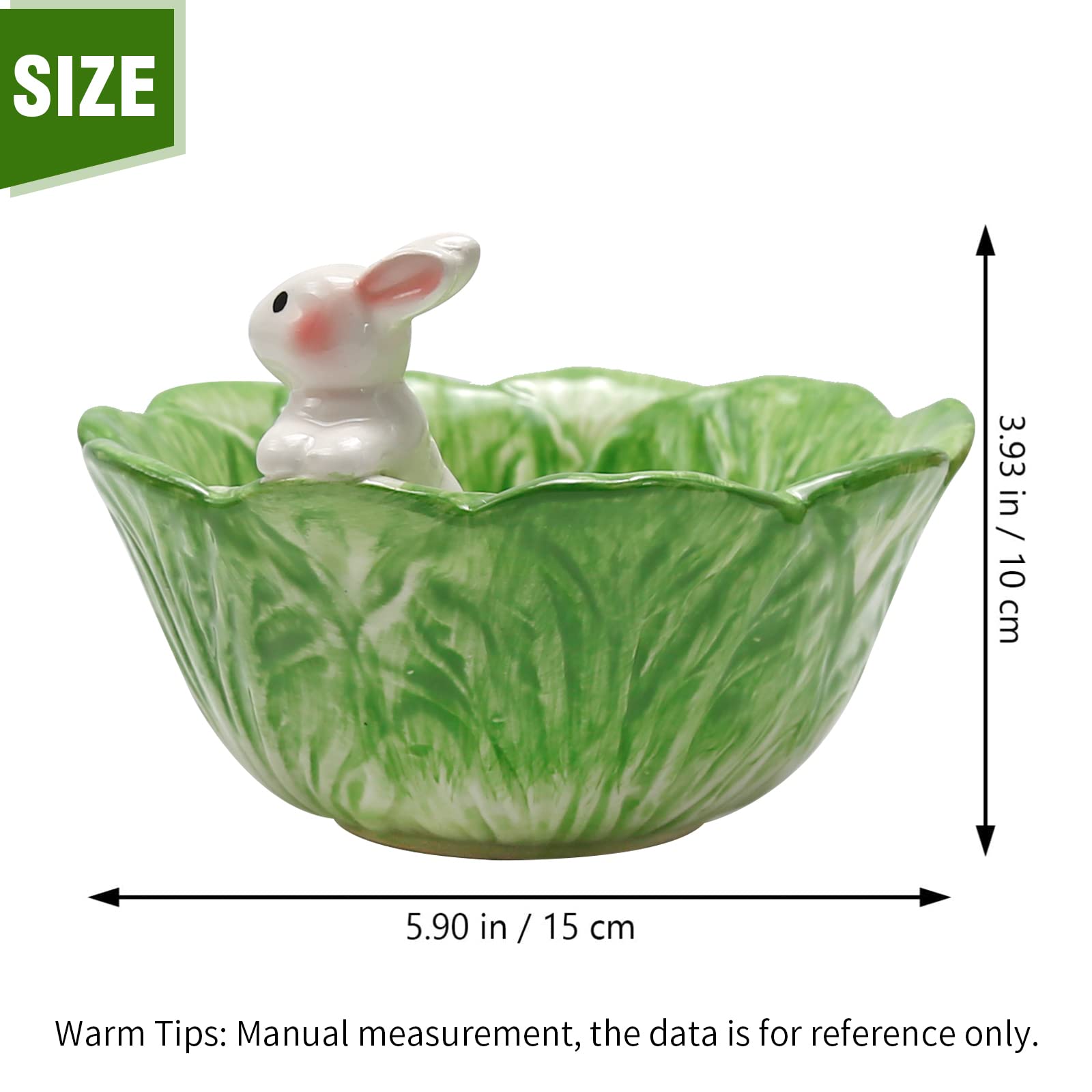 VIKKSAER Cute Bunny Ramen Bowl - Ceramic Salad Bowl for Kitchen & Easter Gifts