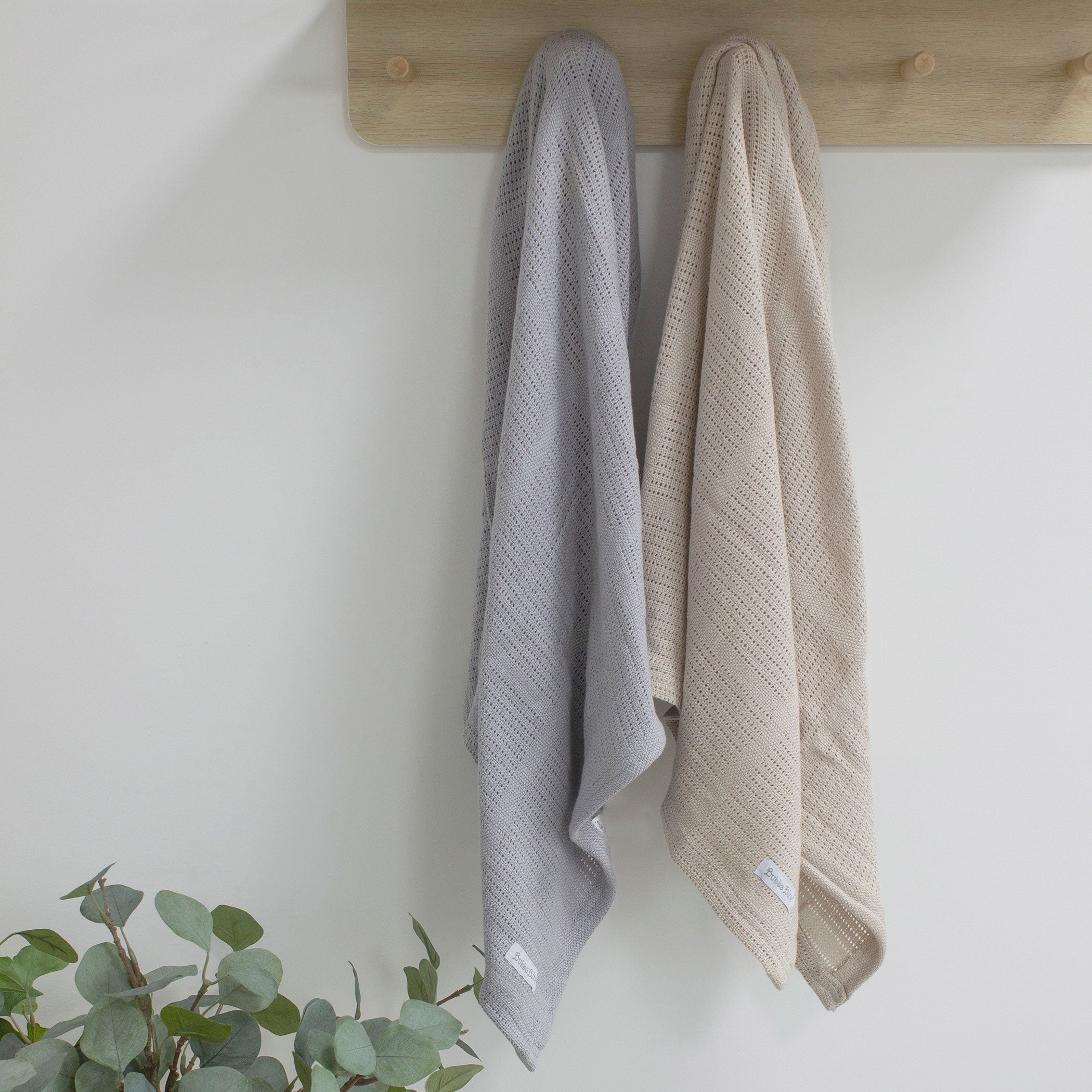 Nordic 2-Pack Soft Cellular Blanket - Breathable Baby Blanket Set in Grey & Sand Colors | Perfect for Nursery, Stroller, and Swaddling