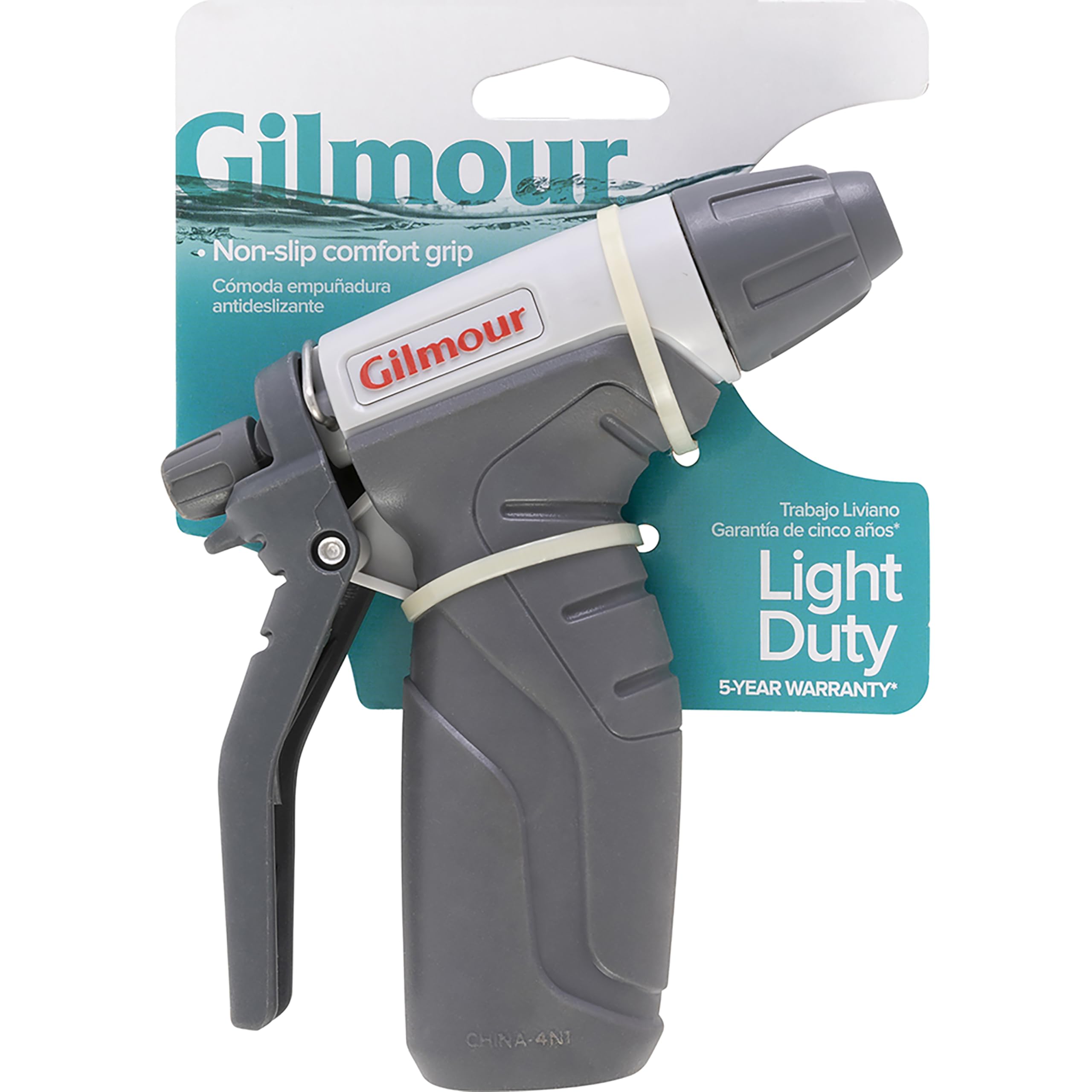 Gilmour Light Duty Garden Hose Nozzle with 8 Adjustable Spray Patterns - Heavy Duty Water Hose Nozzle for Lawn, Garden, Car Washing & Outdoor Cleaning