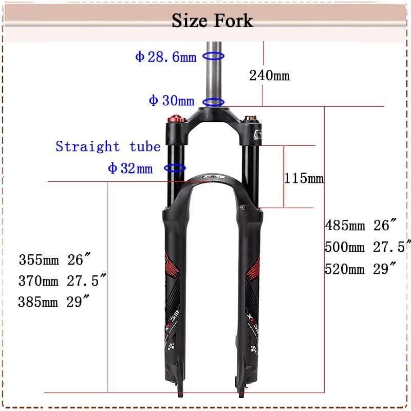BUCKLOS 26/27.5/29 Inch MTB Suspension Forks - 100mm Travel, Preload Adjustment, 28.6mm Threadless Steerer - Perfect for Mountain Biking, Trail Riding & Off-Road Cycling Adventures