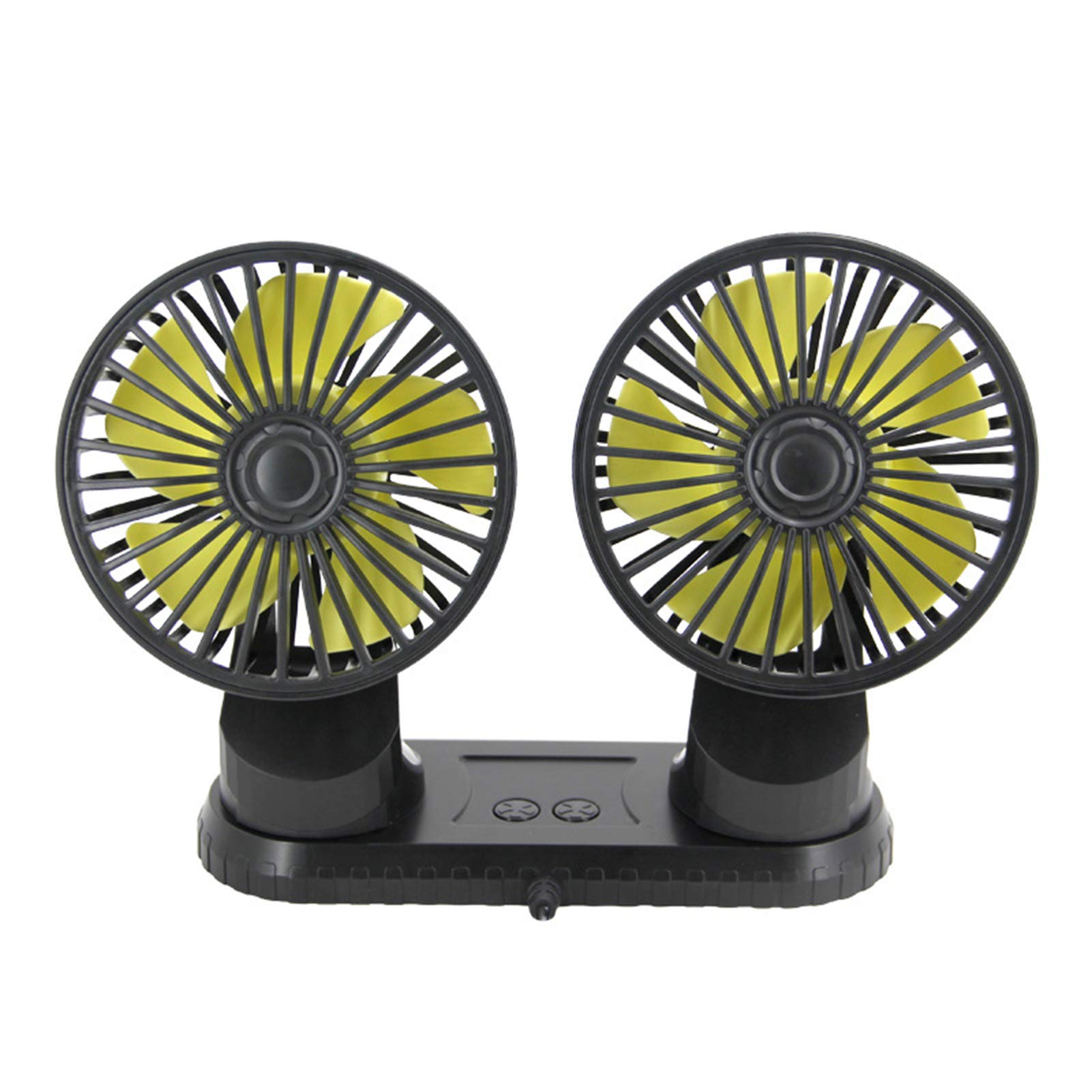 TEMAIKO Adjustable 3-Speed Car Fan with Dual Head - Portable Dashboard Cooling Fan for Summer Driving | Perfect for Road Trips & Hot Weather Commutes