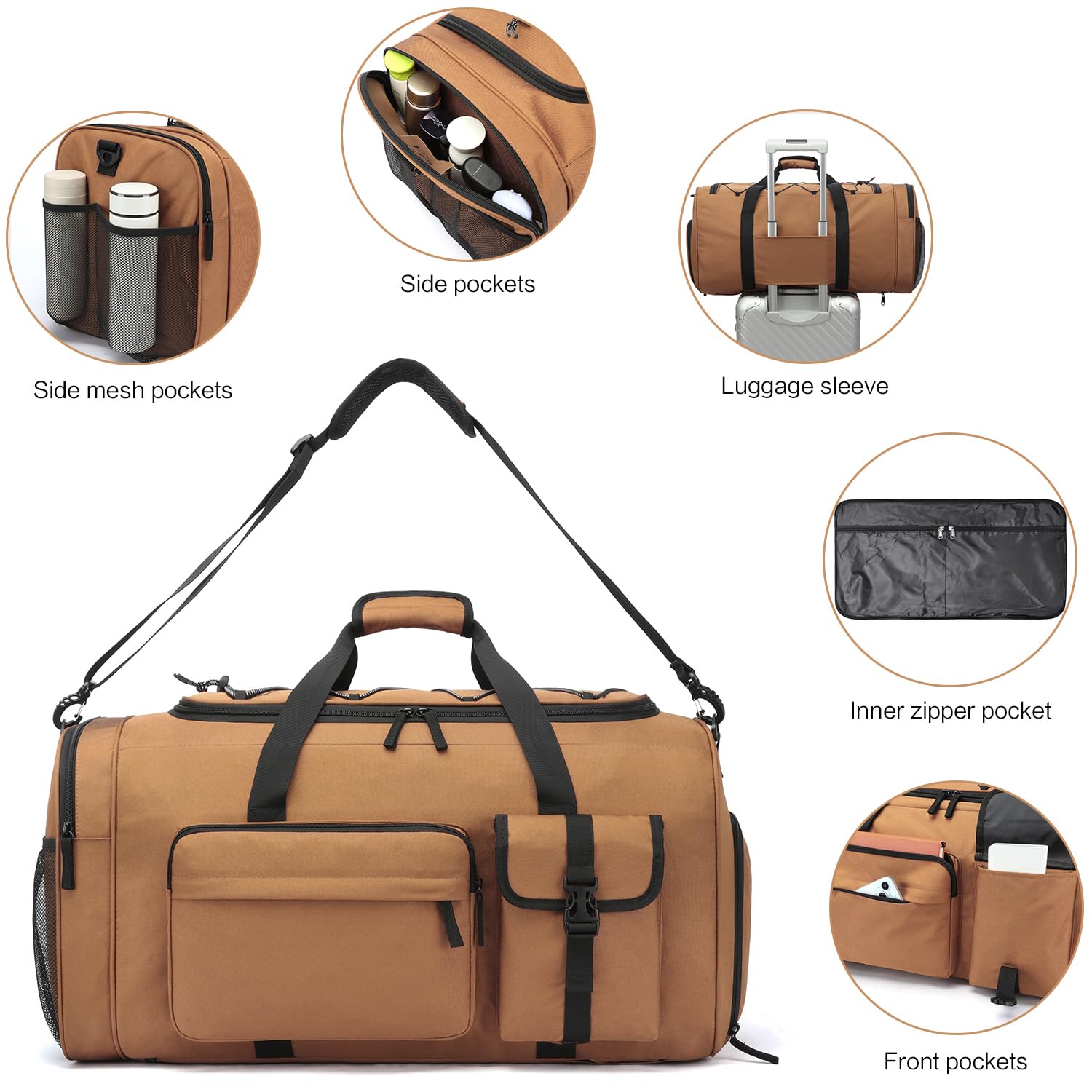 Lyweem 70L Large Duffle Backpack - Heavy Duty Travel & Gym Bag with Shoe Compartment for Men & Women | Water-Resistant Weekender Overnight Sports Duffel | Perfect for Air Travel, Workout Gear Storage & Weekend Getaways