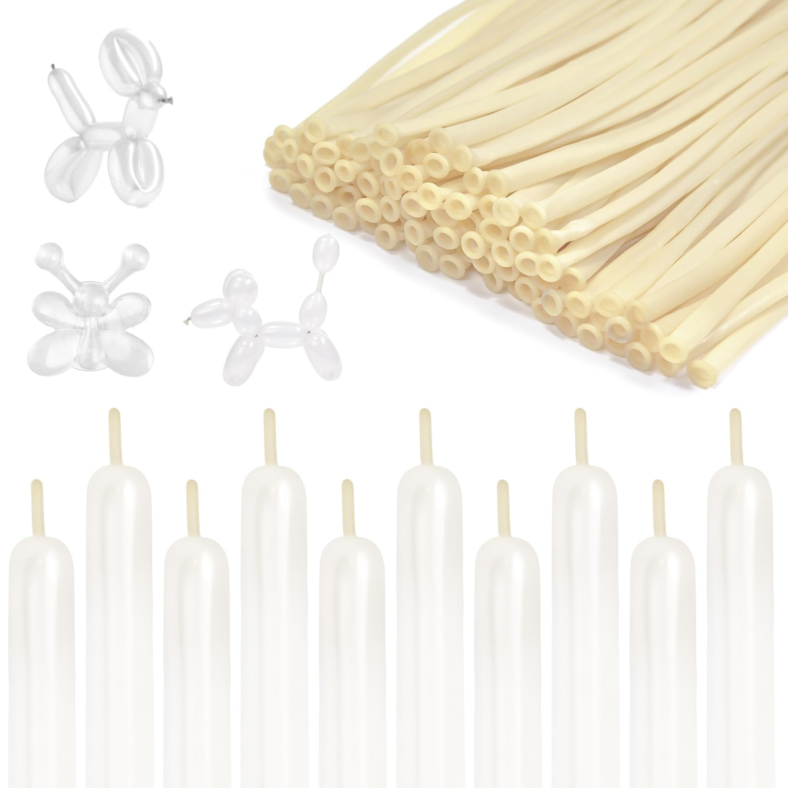 260 Clear Balloons for Party Decorations - 100PC Transparent Long Balloons for Balloon Garland, Thick Latex Twisting Balloons for Animal Modeling, Magic & Clown Performances - Perfect for Weddings, Birthdays, Christmas & Special Events