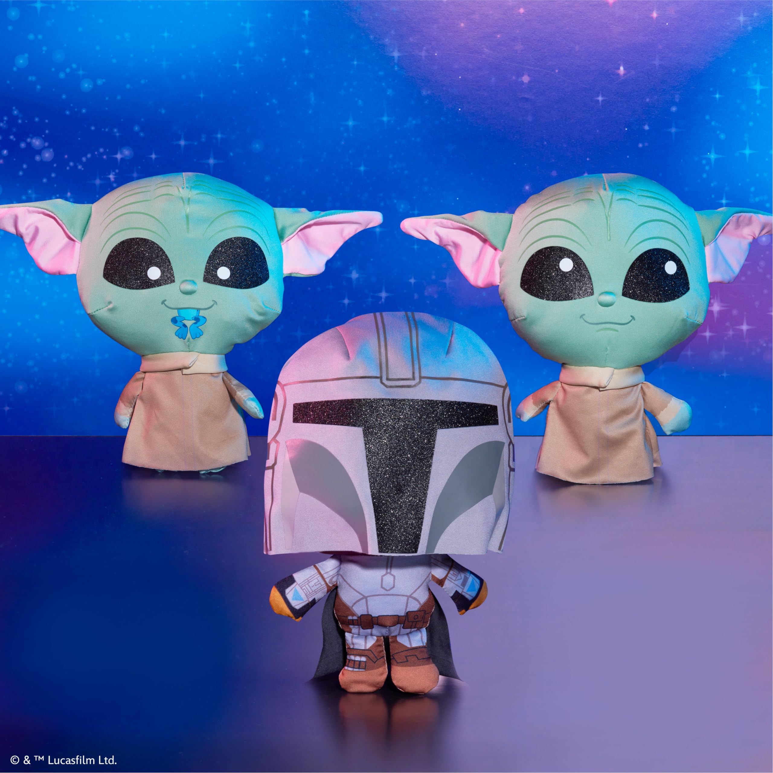 Star Wars The Mandalorian 10-inch Plush Toy with Glitter Eyes - Collectible Doorables Puffables Stuffed Animal for Kids Ages 3+ | Perfect for Bedtime, Birthday Gifts & Star Wars Fans Collection