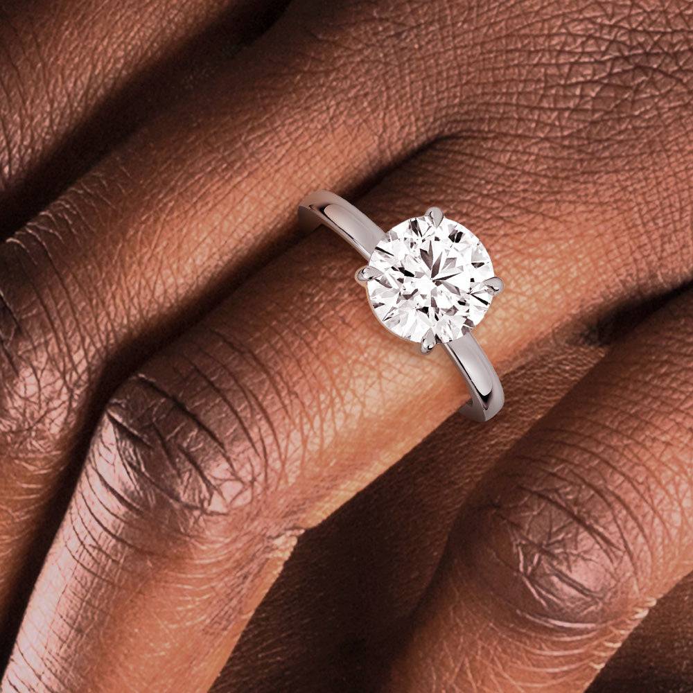 Classic Round Solitaire Brilliant Moissanite Engagement Ring - 1 Carat D Color VVS1 Clarity, 14K White Gold Wedding Band for Women, Perfect Proposal Gift & Anniversary Jewelry