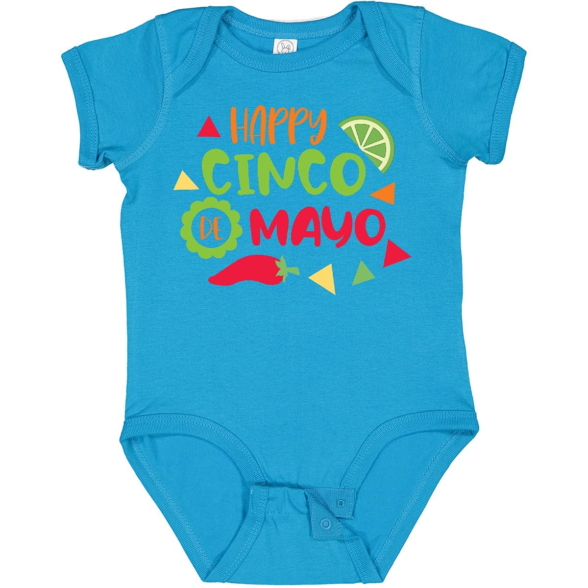 Inktastic Happy Cinco De Mayo Baby Bodysuit - Cute Lime & Red Pepper Print for Boys & Girls - Perfect for Mexican Fiesta, Holiday Parties & Family Celebrations