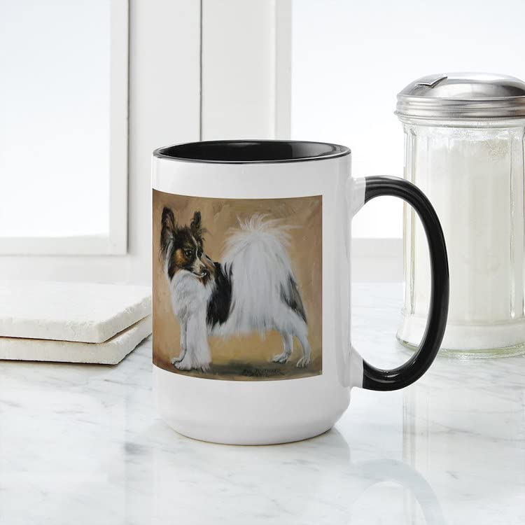 Papillon Large 15 oz (444 ml) Ceramic Coffee Mug - Butterfly Design Tea Cup for Home, Office & Gifts | Perfect for Coffee, Tea & Hot Beverages