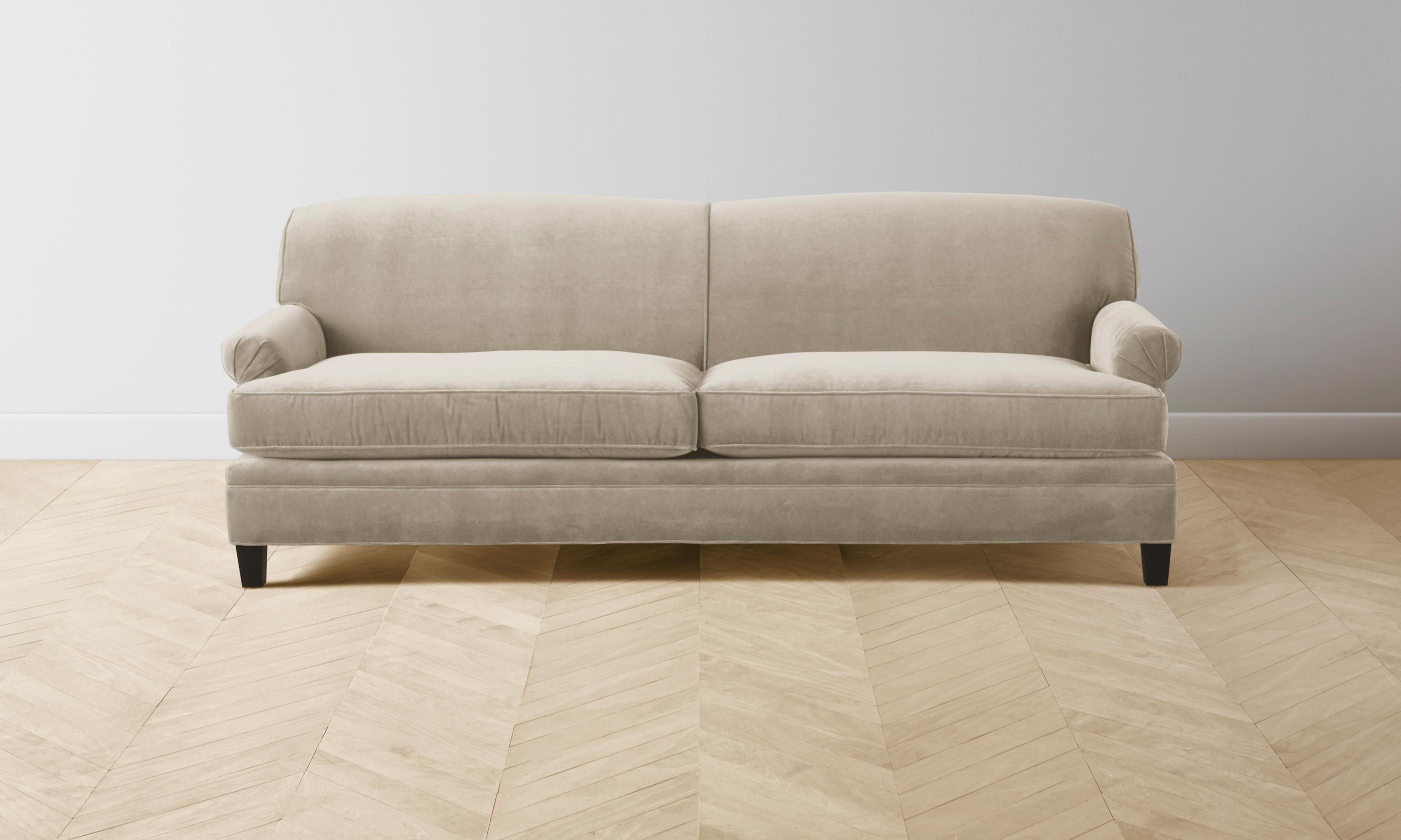 Carmine Sofa - Luxurious Performance Velvet in Taupe for Living Room, Lounge & Home Theater Comfort