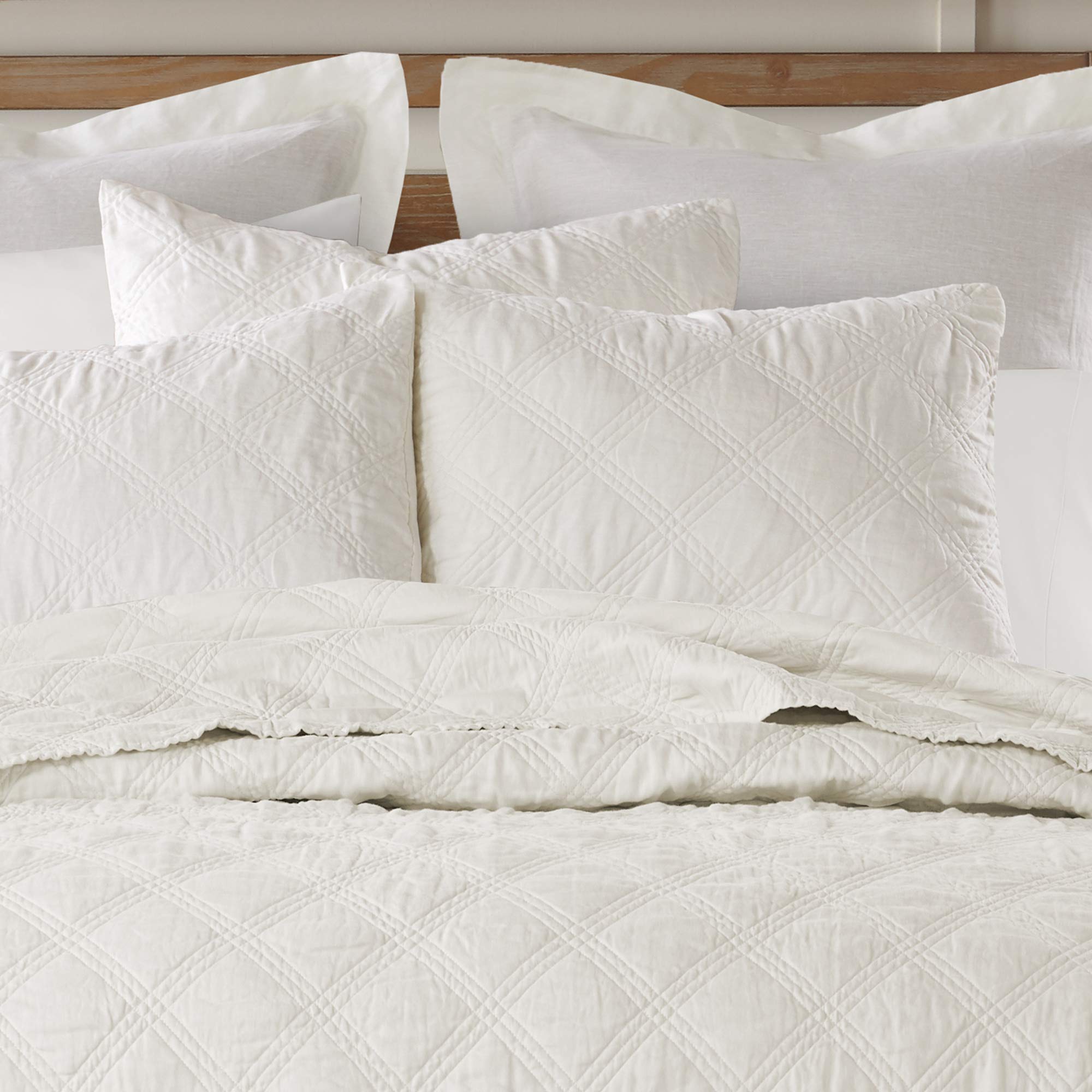 Premium 100% Linen Front & Cotton Back Quilt Set - Full/Queen Size (88