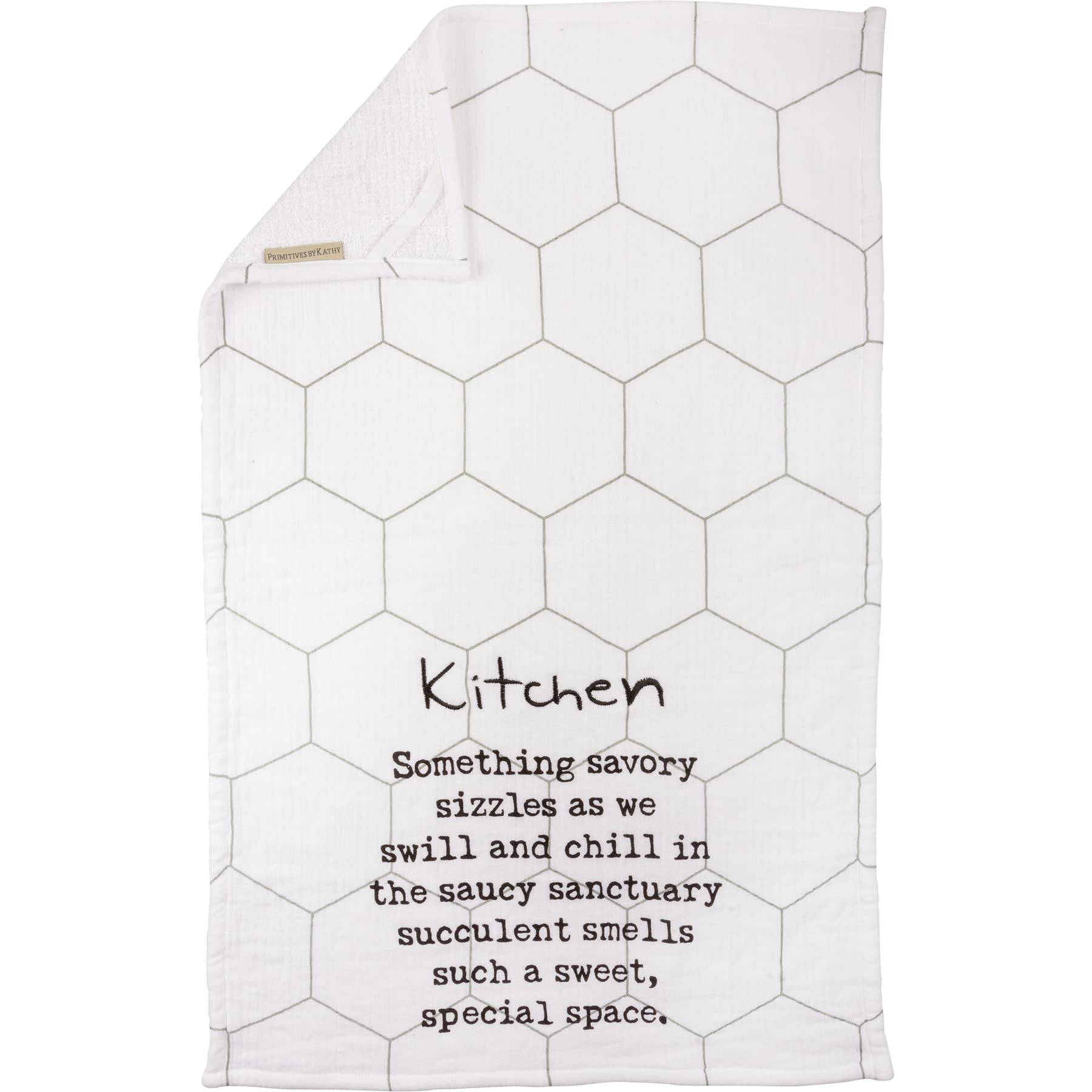 Primitives by Kathy 113019 Kitchen Towel Set - Absorbent Cotton Dish Towels for Drying Dishes & Cleaning - Perfect for Farmhouse, Rustic & Country Style Kitchens