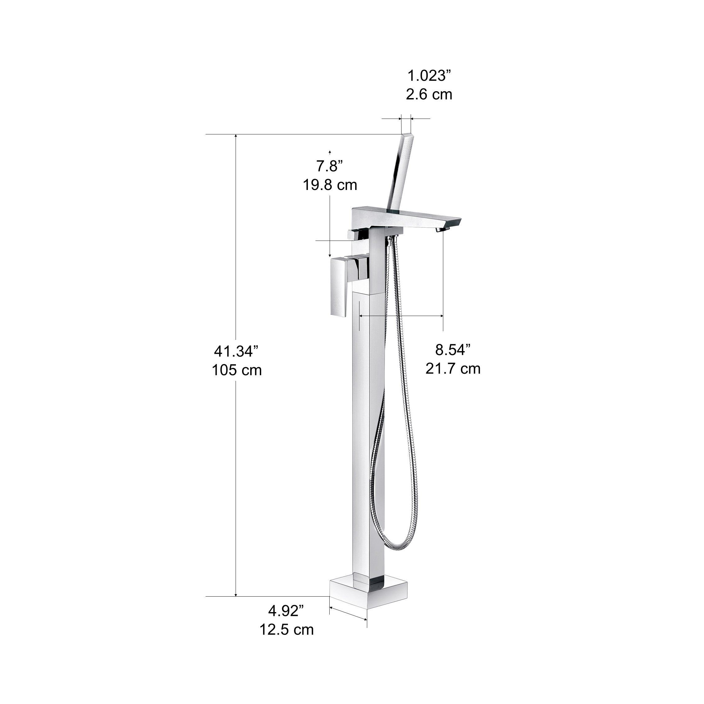 Premium Floor Standing Bathtub Faucet - Modern Freestanding Tub Filler with Hand Shower - Perfect for Luxury Bathrooms & Spa Retreats